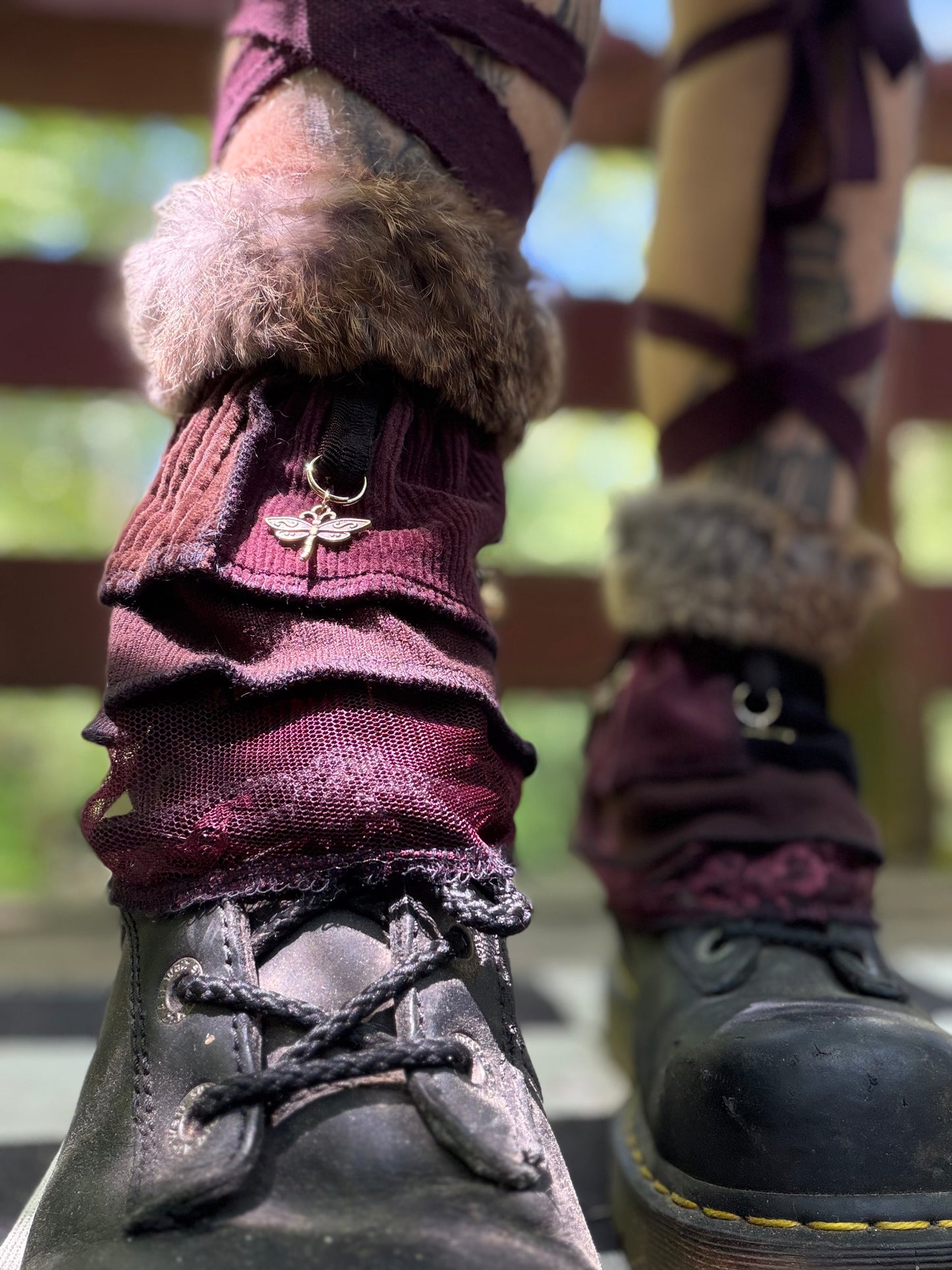 Dragonfly Romance Fur Boot Cuffs