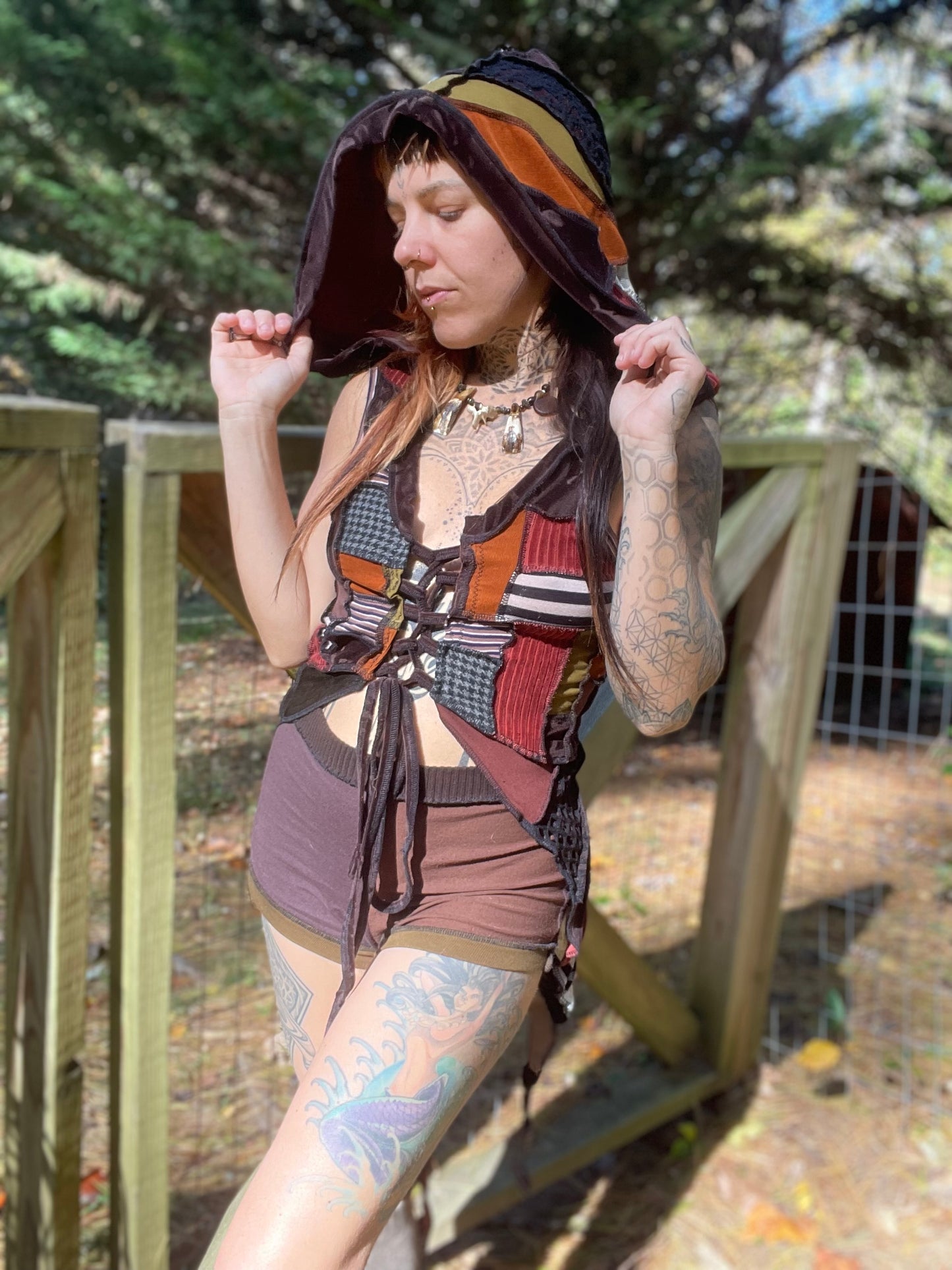 Burning Hearts Hooded Elf Vest ~