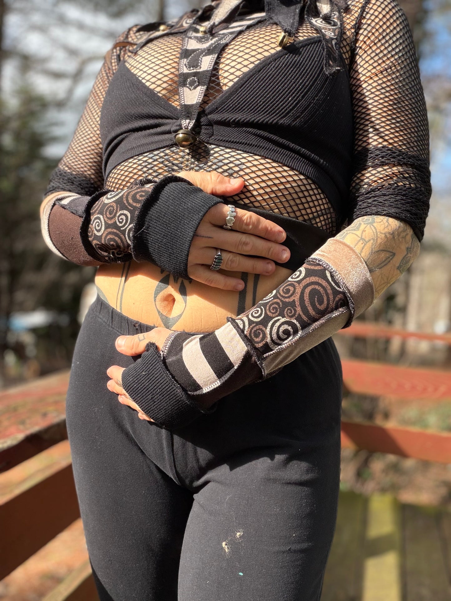 Swirly Bronze Arm Warmers