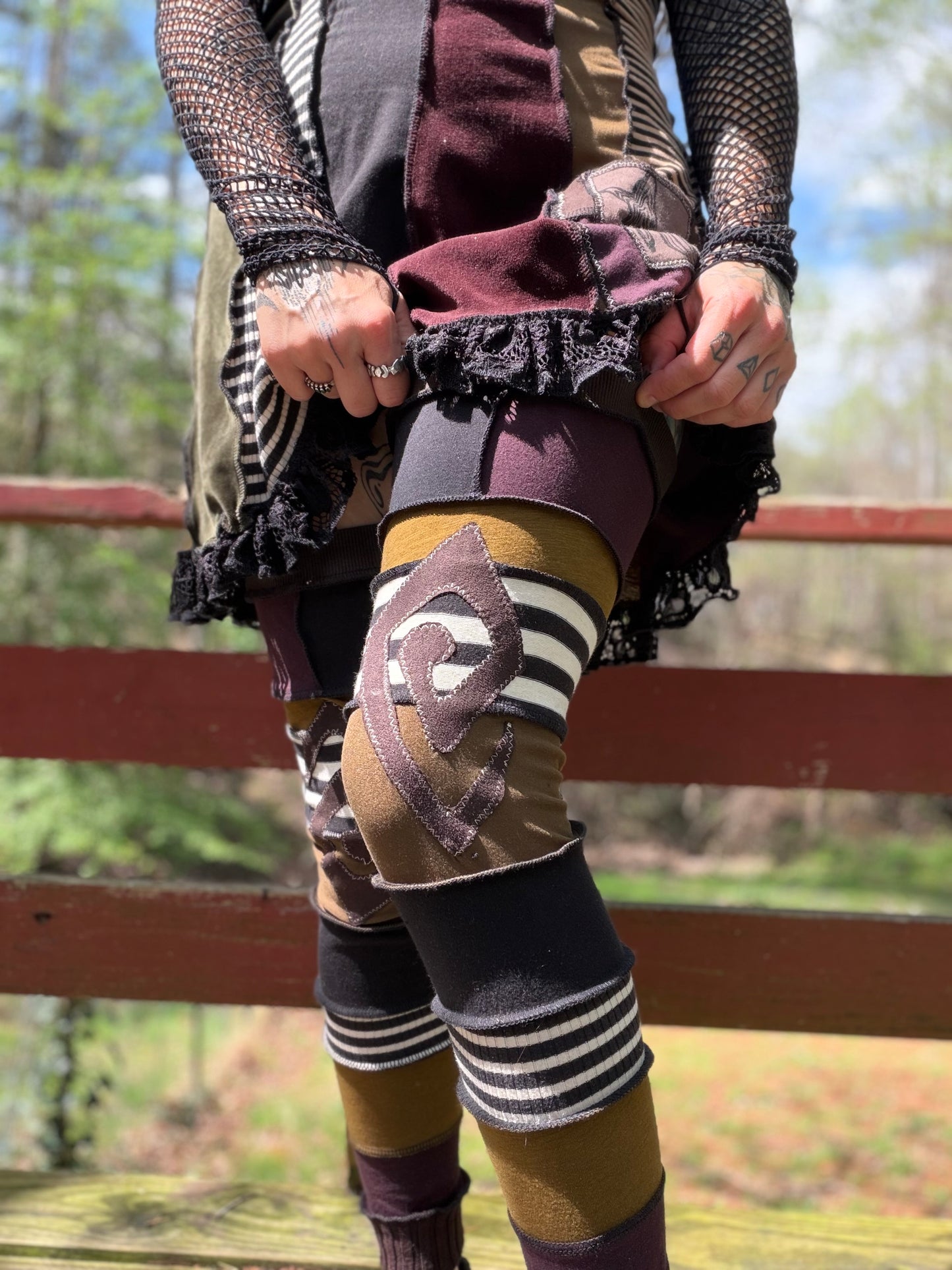 Swirly Grunge Leg Warmers with Garter Belt