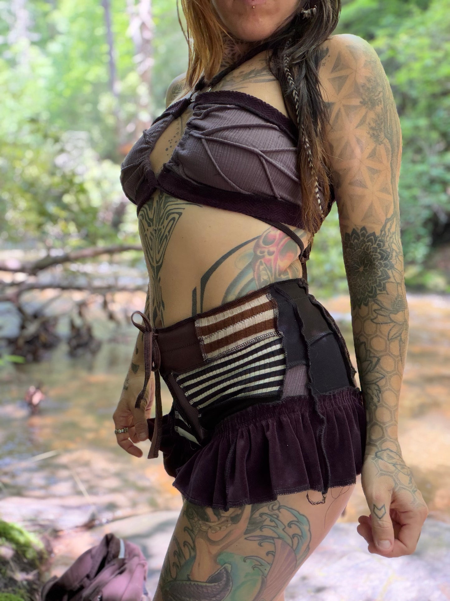 Royal Fae Plum Ruffle Shorts