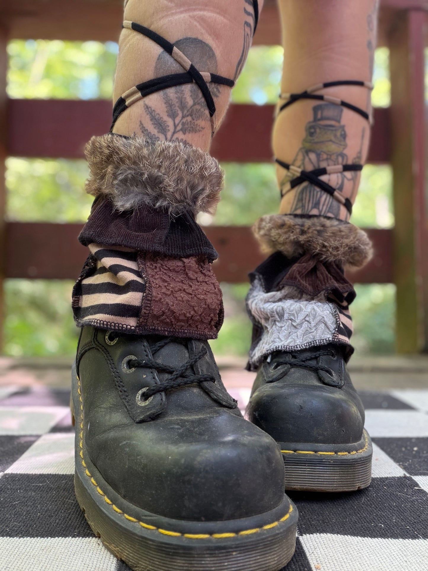 Goth Witch Fur Boot Cuffs