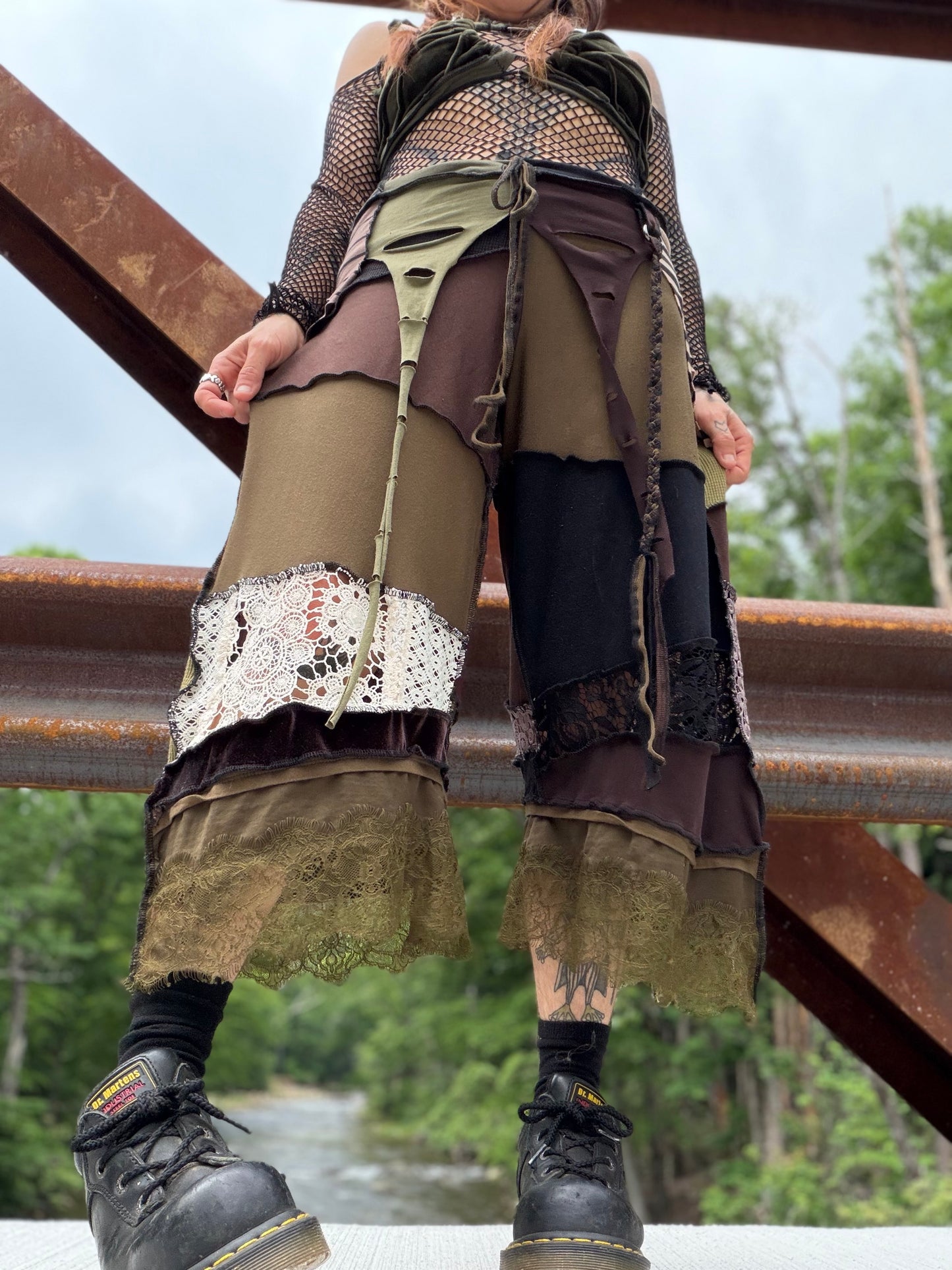 Forest Goth Pirate Tendril Skirt Pants