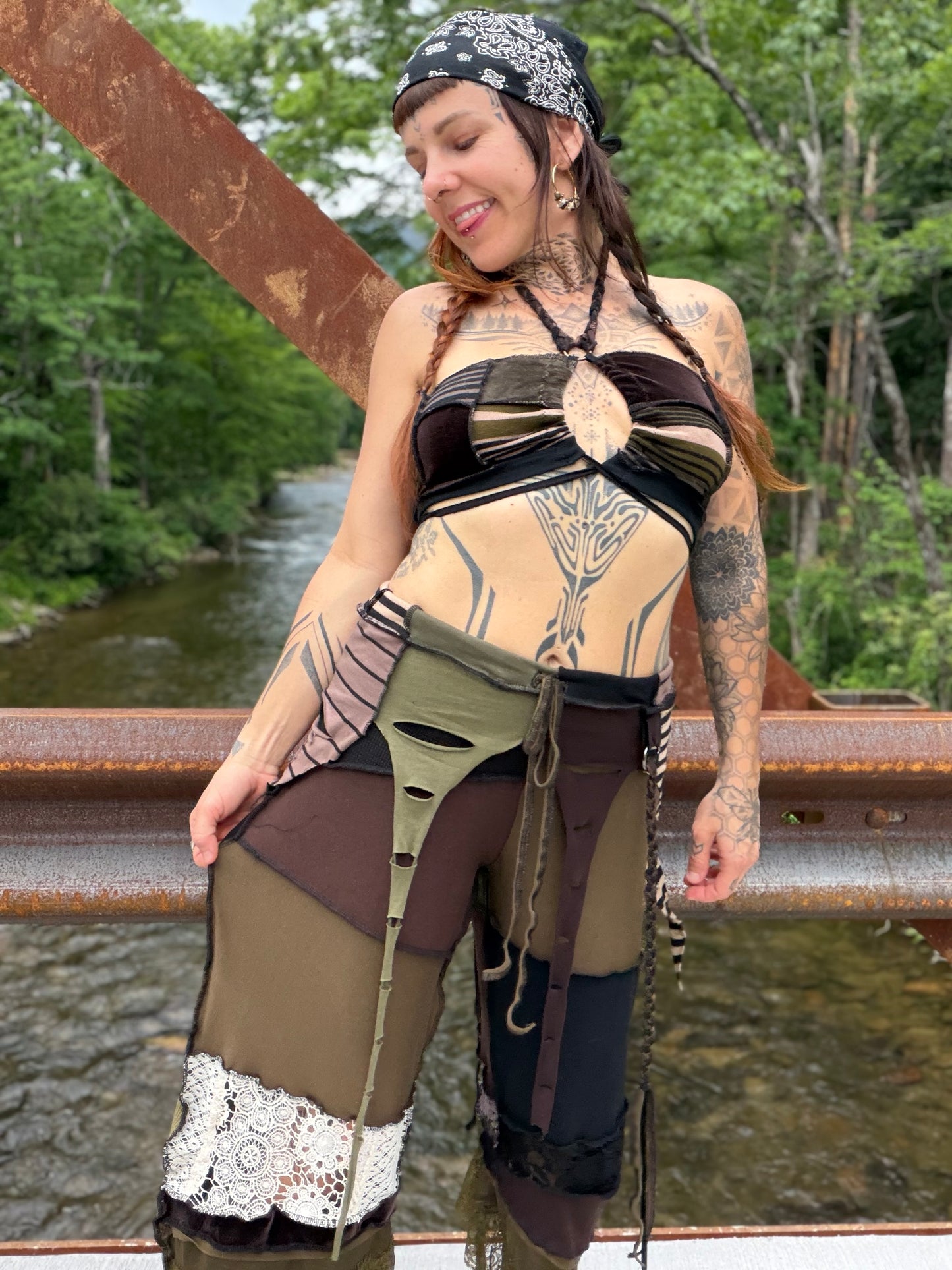 Forest Goth Pirate Tendril Skirt Pants