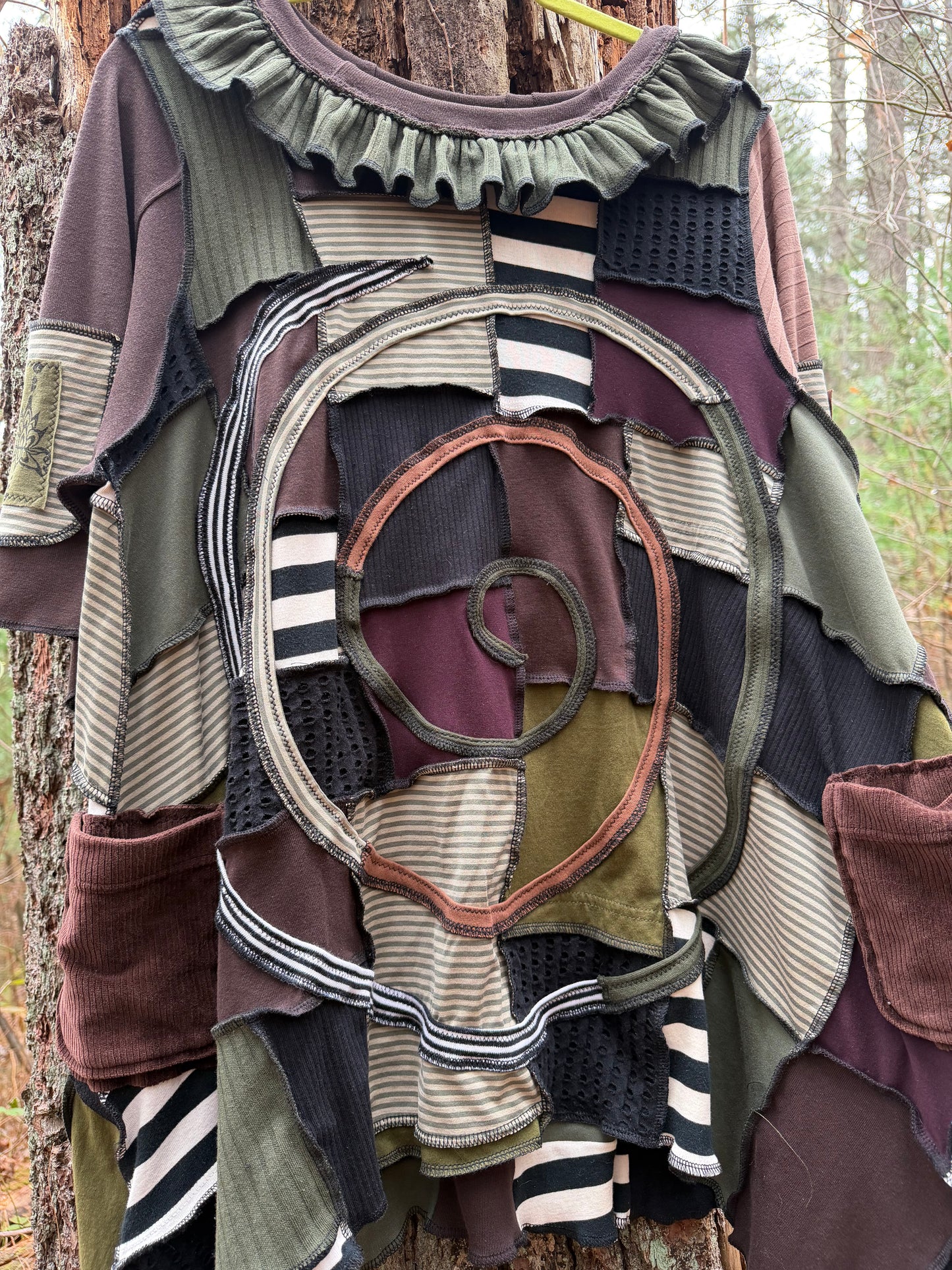 Stop & Smell the Lotus ~* Ruffle spiral pixie shirt dress