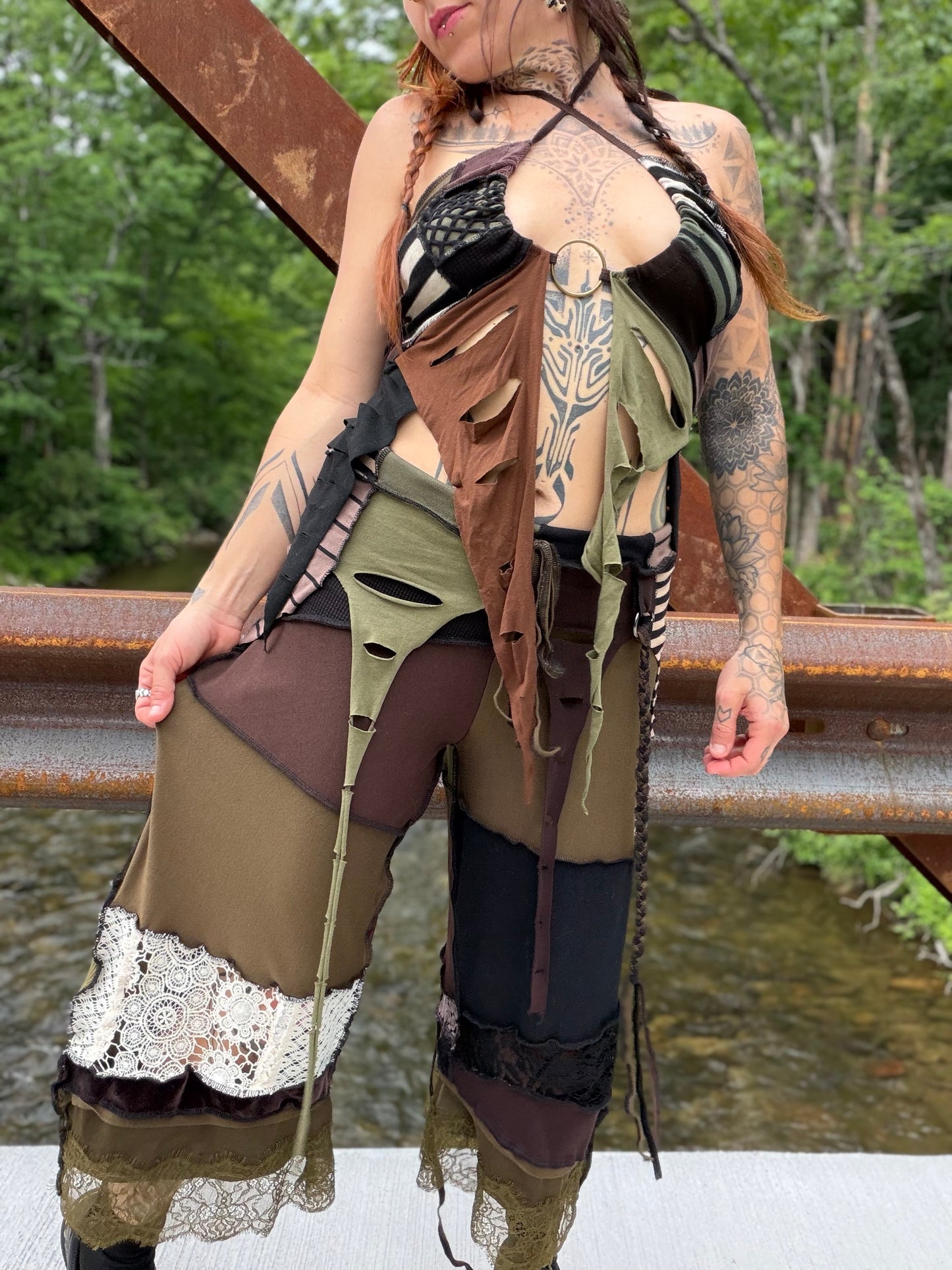 Forest Goth Pirate Tendril Skirt Pants