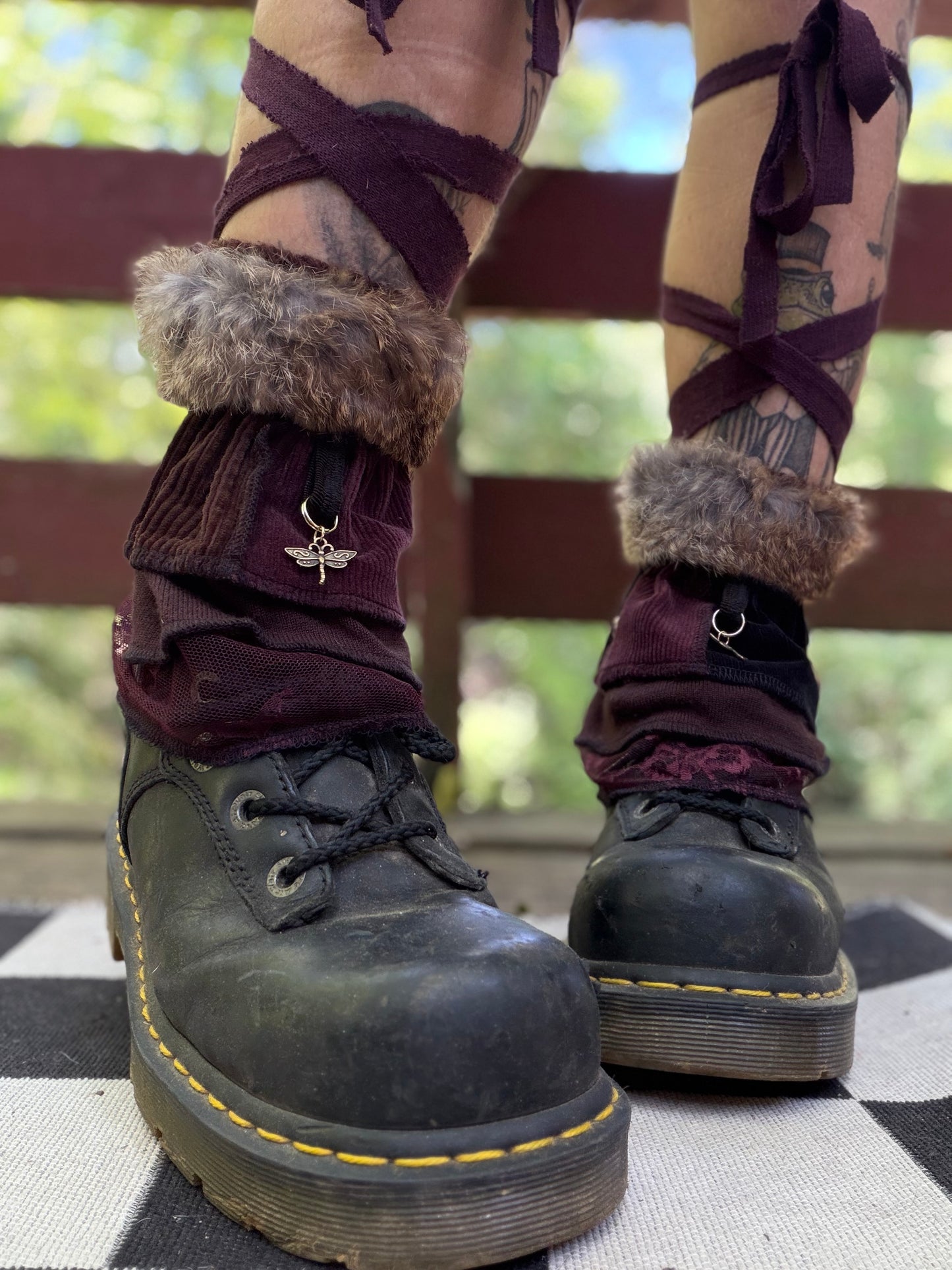 Dragonfly Romance Fur Boot Cuffs