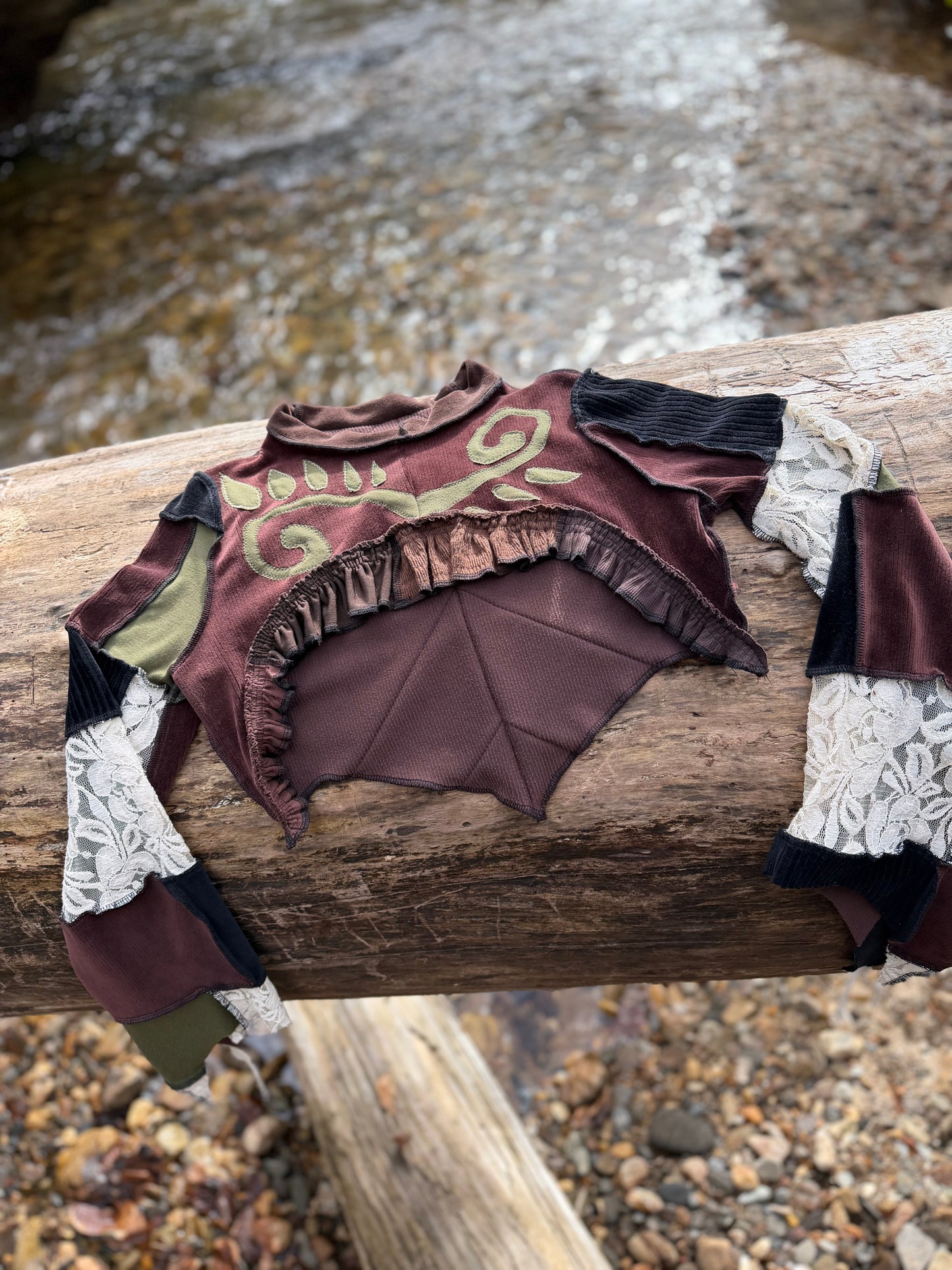 Moss Goddess Leaf Bolero Pixie Top