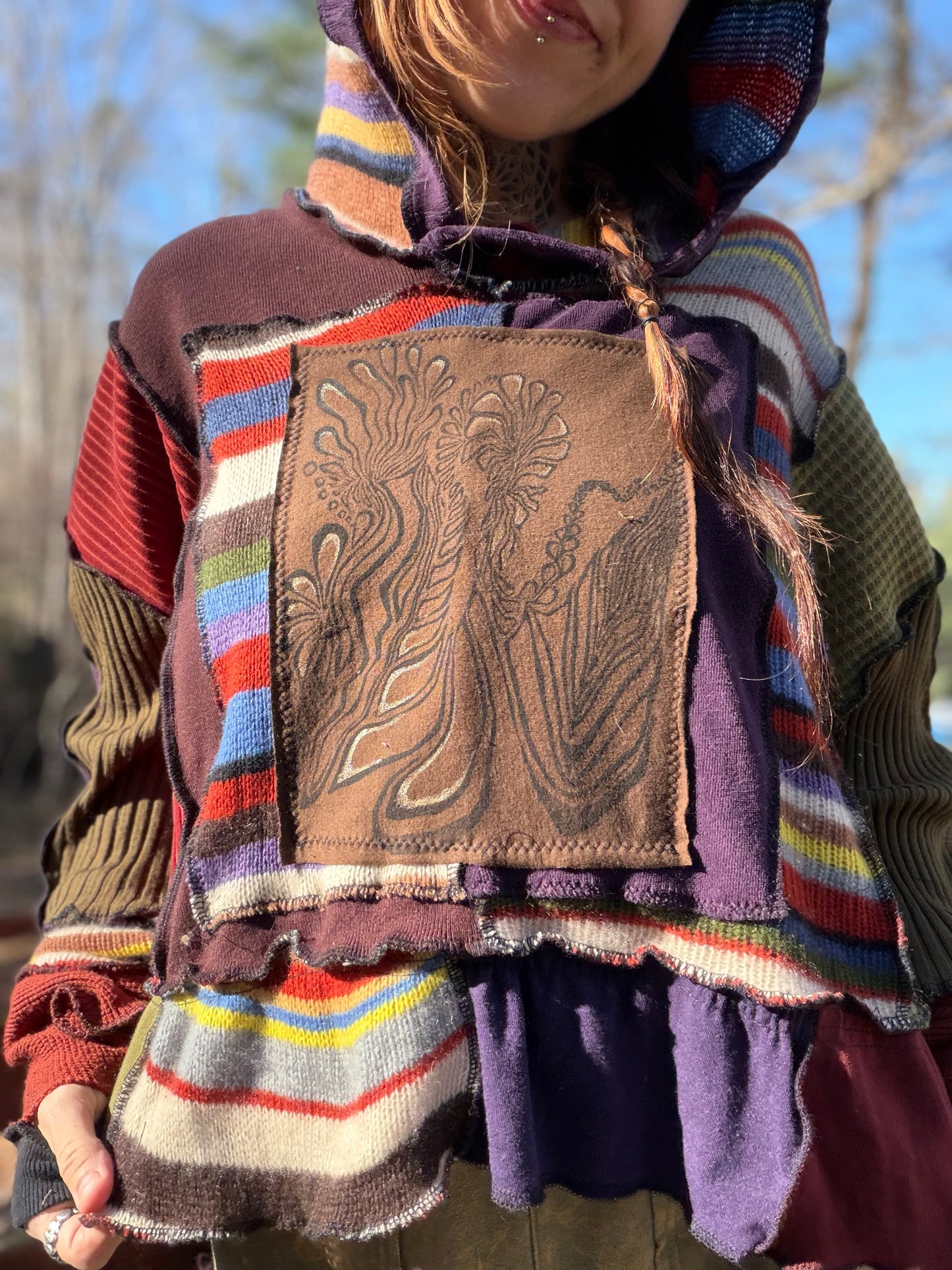 Rainbow Elf Crop Hoodie