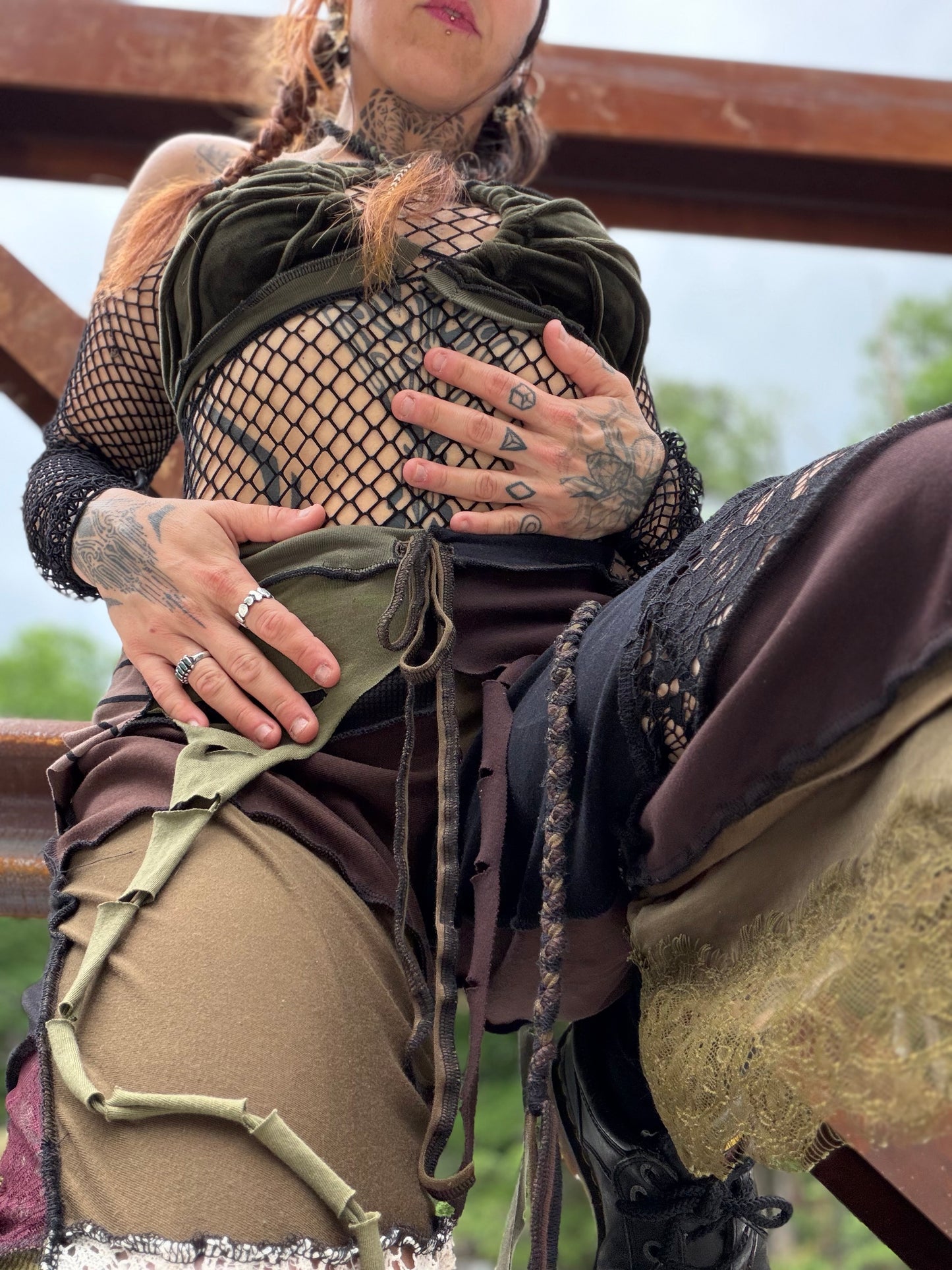 Forest Goth Pirate Tendril Skirt Pants