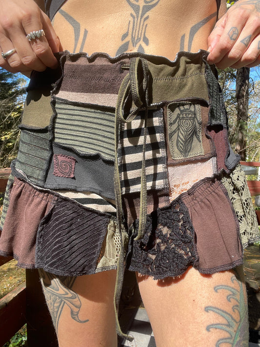 One With The Trees Ruffle Shorts