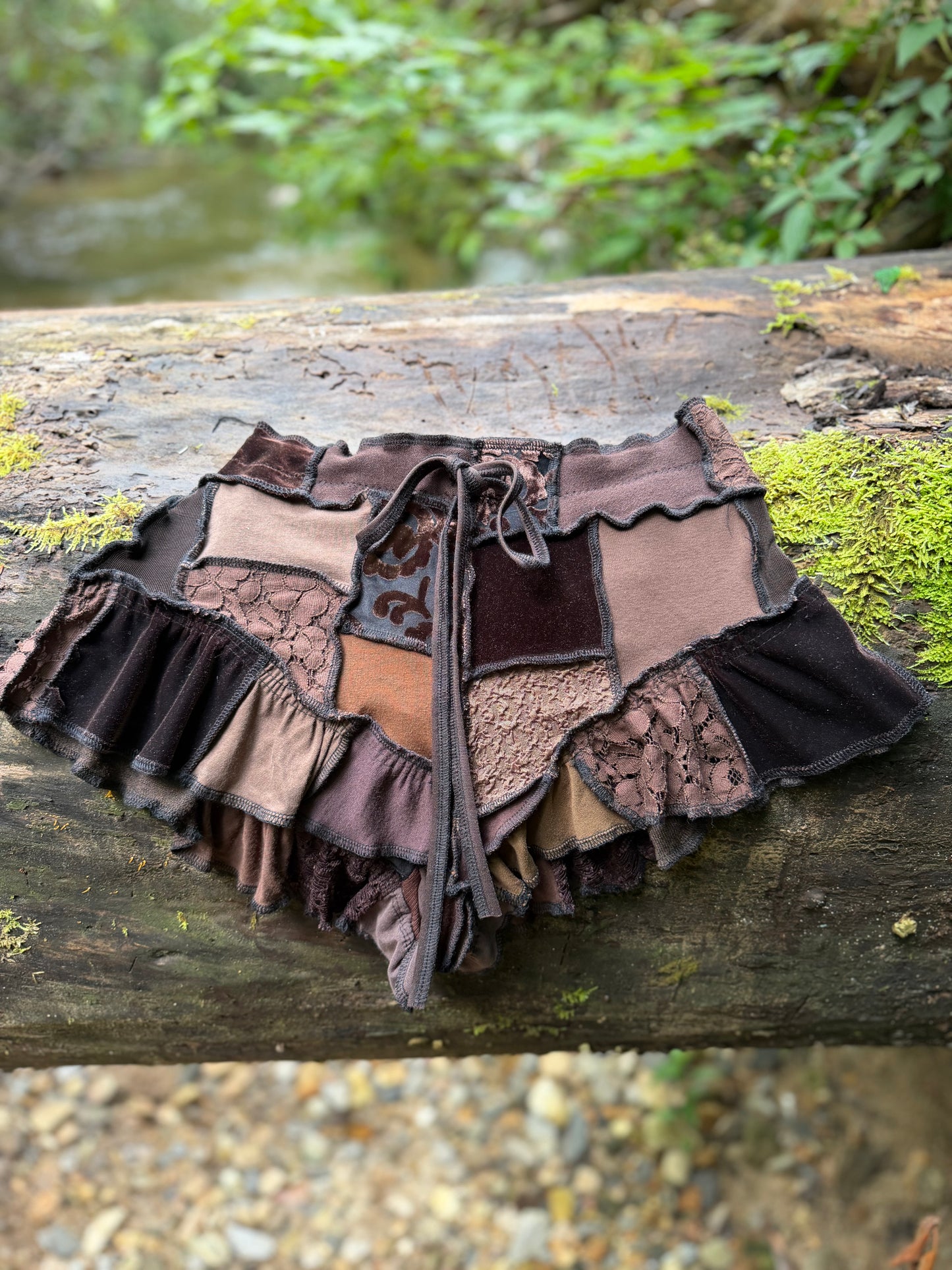Rustic Monochrome Ruffle Shorts
