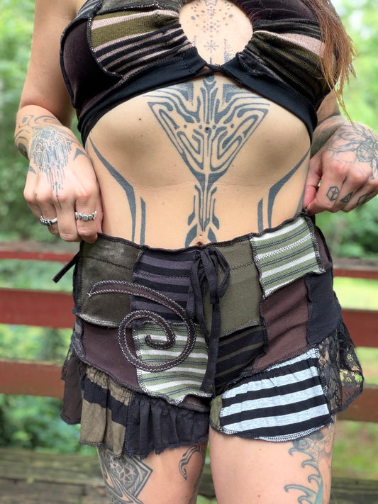 Spiral Out Ruffle Shorts