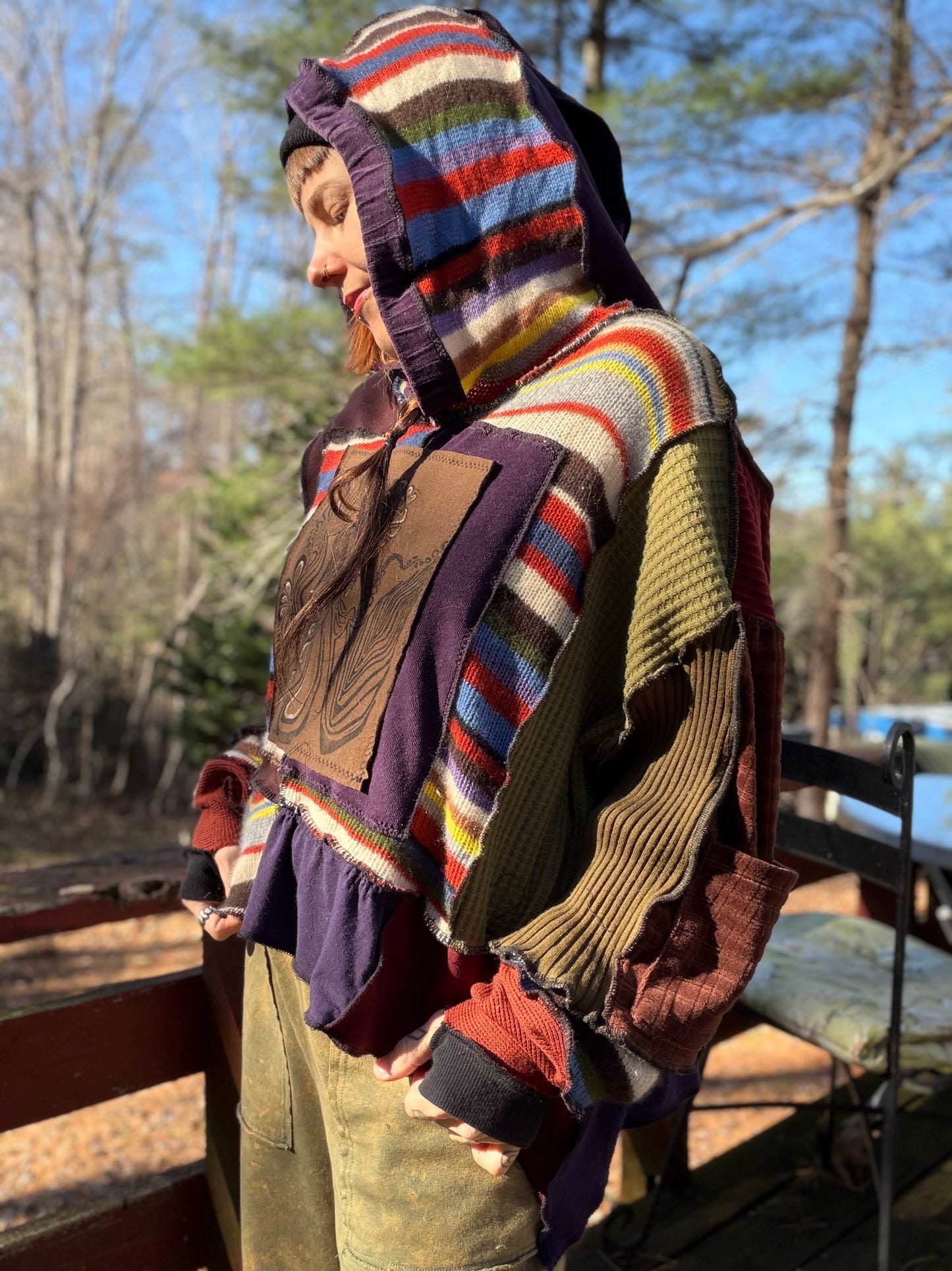 Rainbow Elf Crop Hoodie