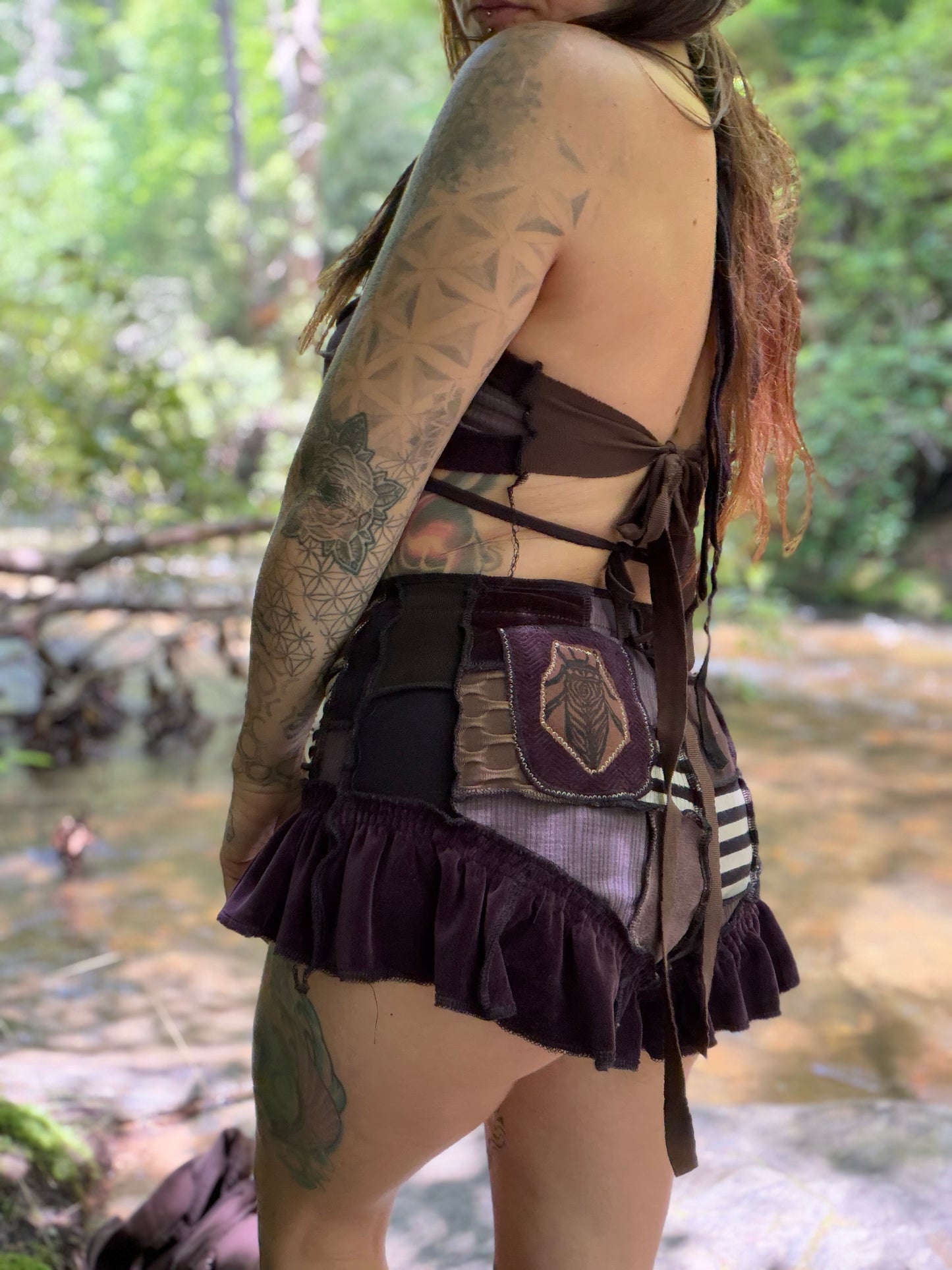 Royal Fae Plum Ruffle Shorts