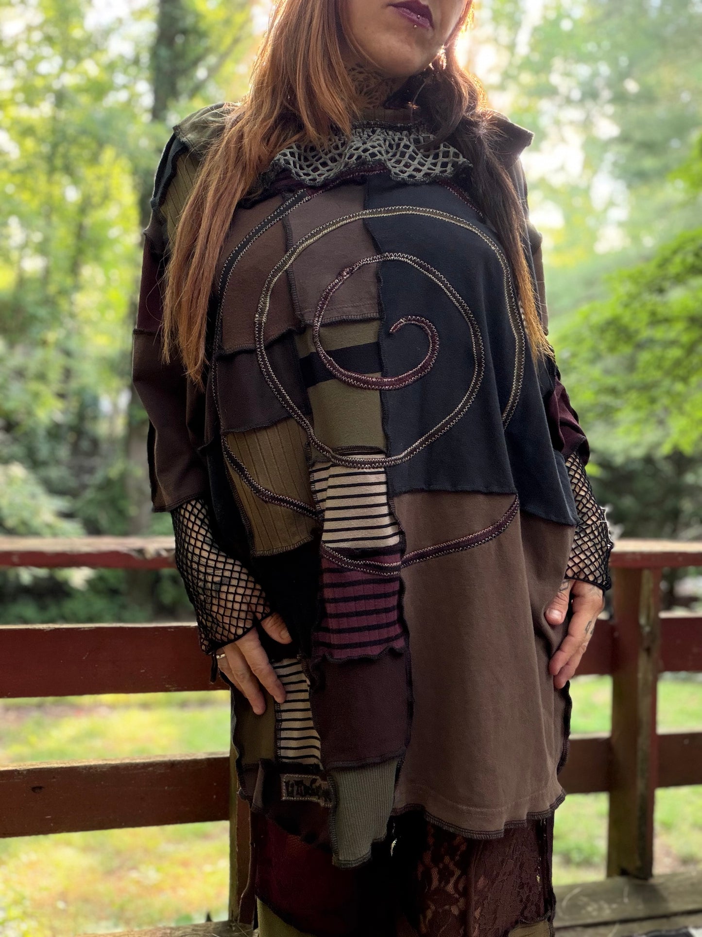 Swirl & Mesh Patchwork Clown T