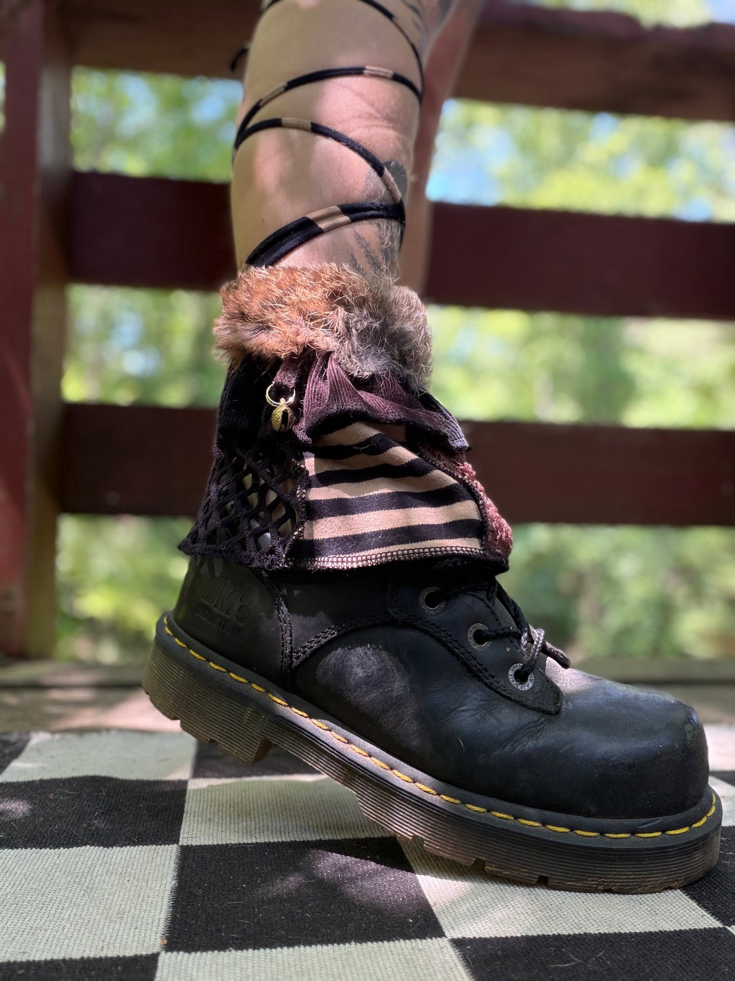Goth Witch Fur Boot Cuffs