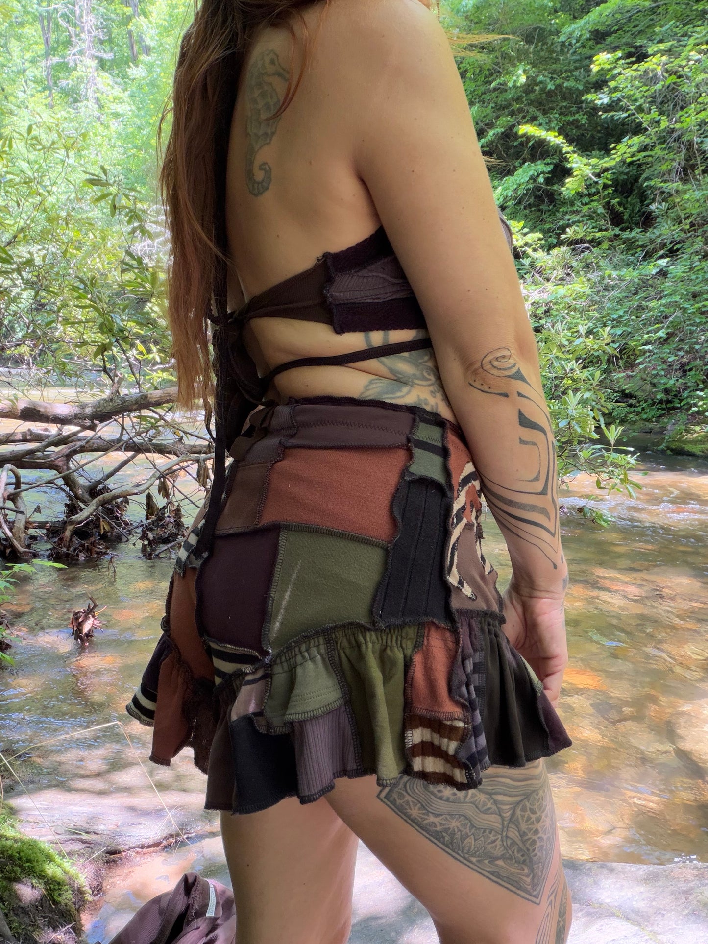 Swirly Sunrise Ruffle Shorts