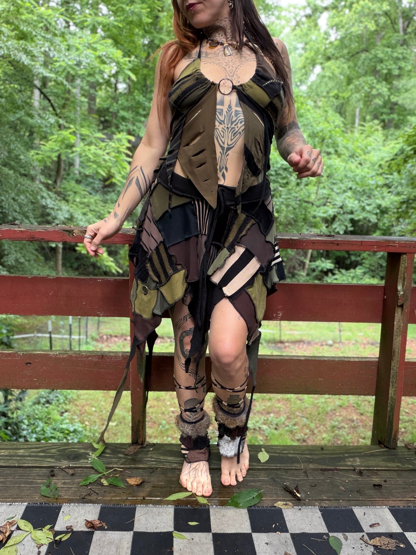 Cosmic Chartreuse Tendril Fae Skirt
