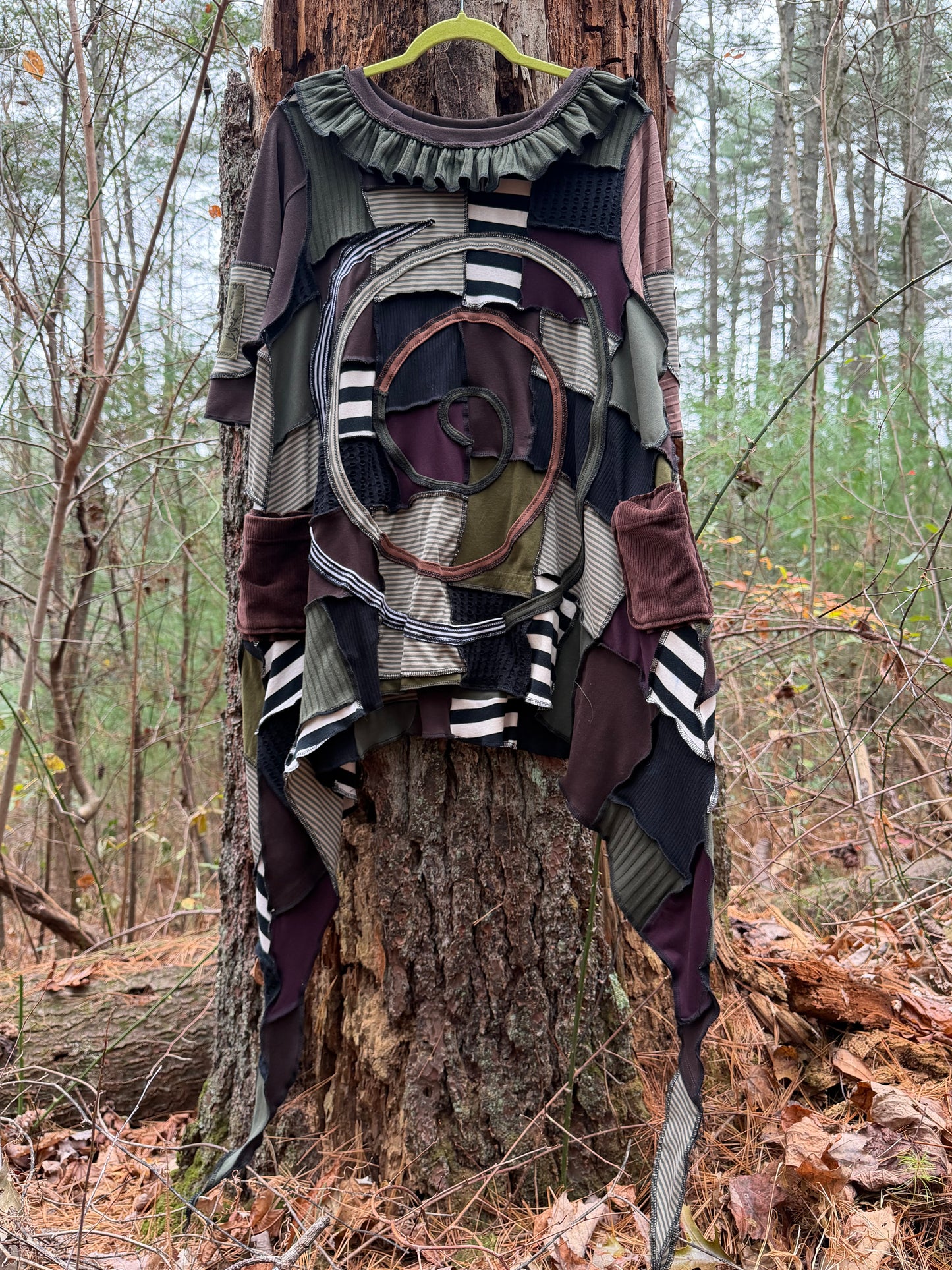 Stop & Smell the Lotus ~* Ruffle spiral pixie shirt dress