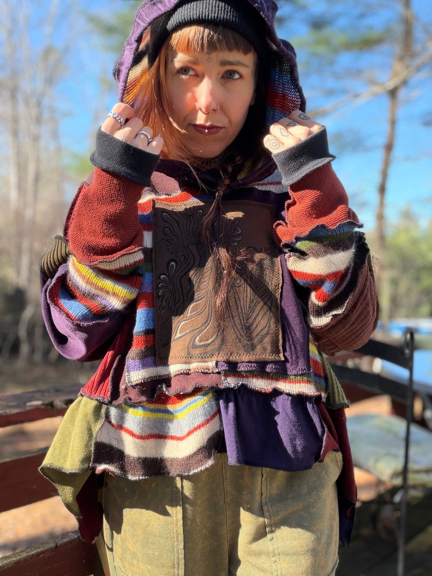 Rainbow Elf Crop Hoodie