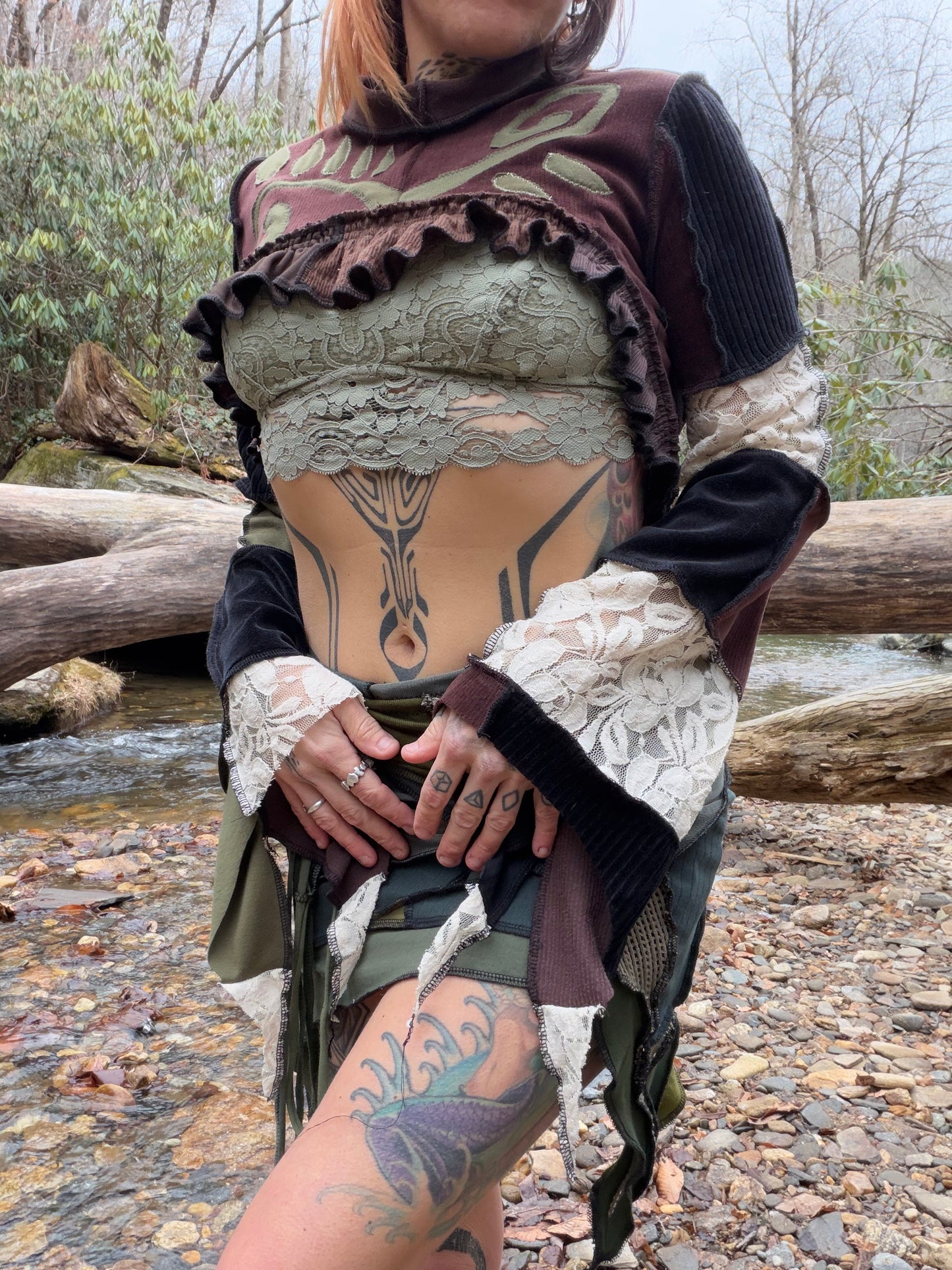 Moss Goddess Leaf Bolero Pixie Top