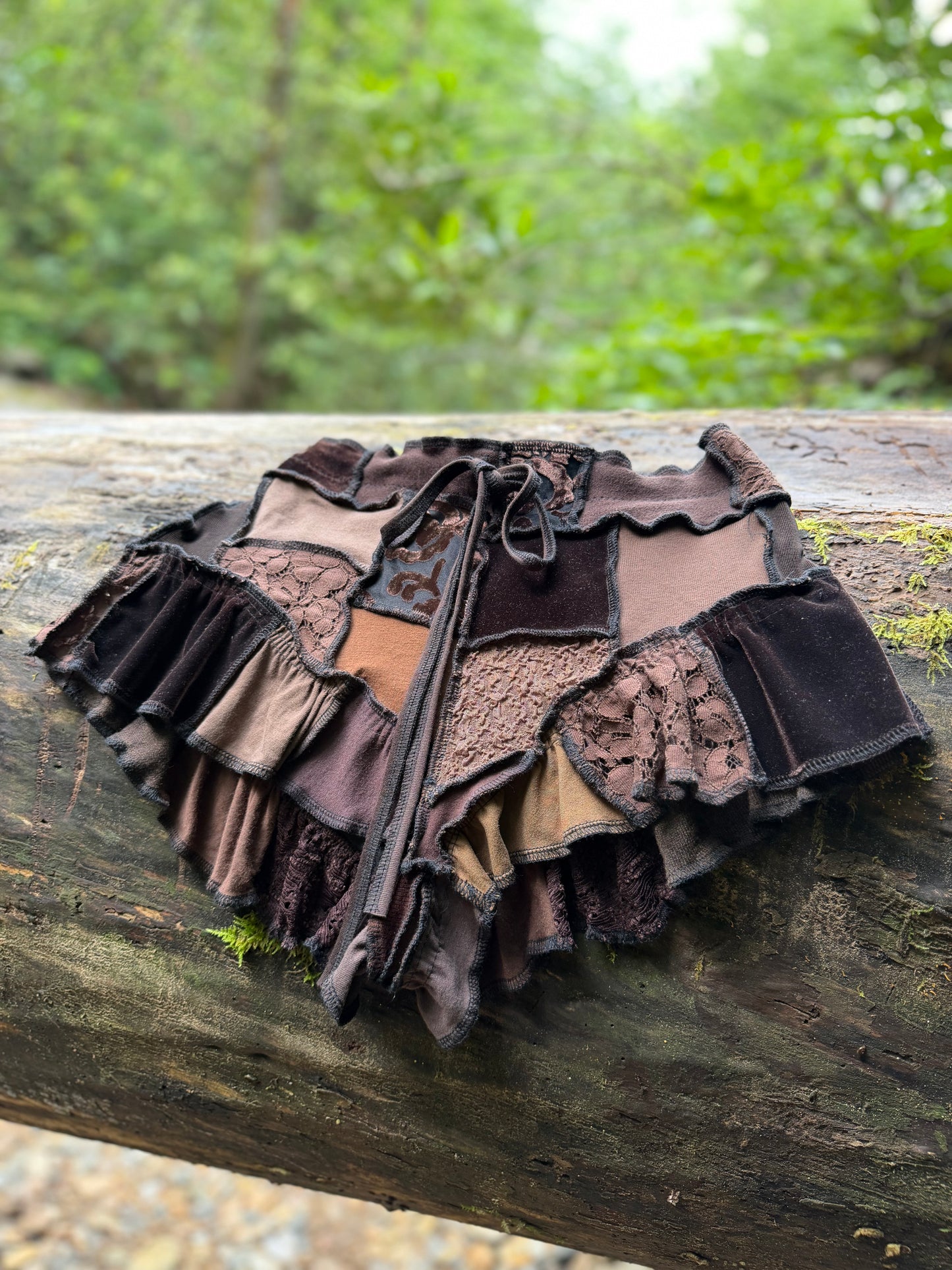 Rustic Monochrome Ruffle Shorts