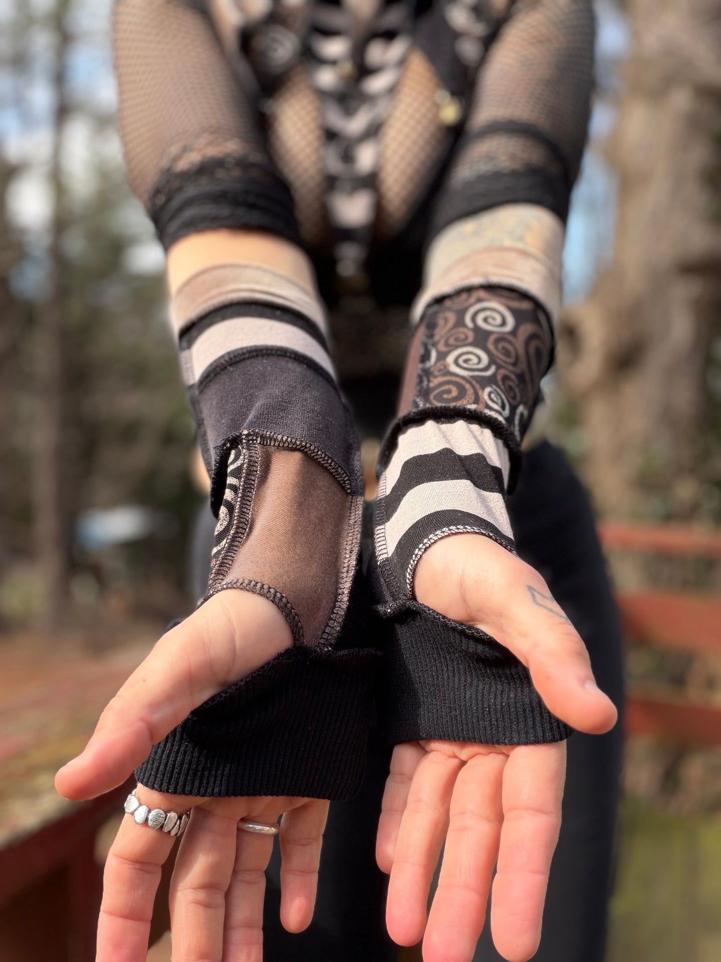 Swirly Bronze Arm Warmers