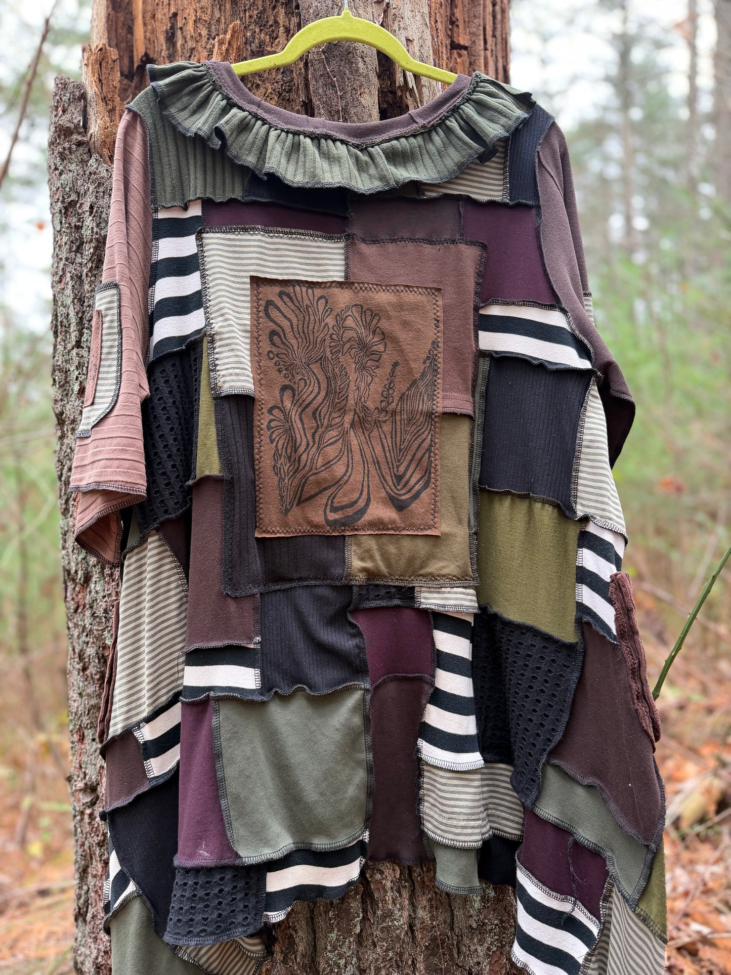 Stop & Smell the Lotus ~* Ruffle spiral pixie shirt dress