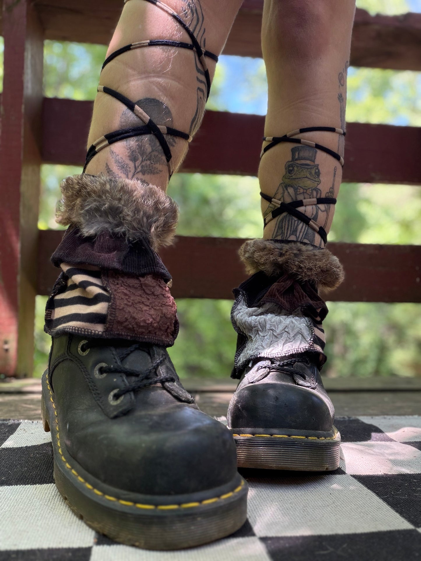 Goth Witch Fur Boot Cuffs