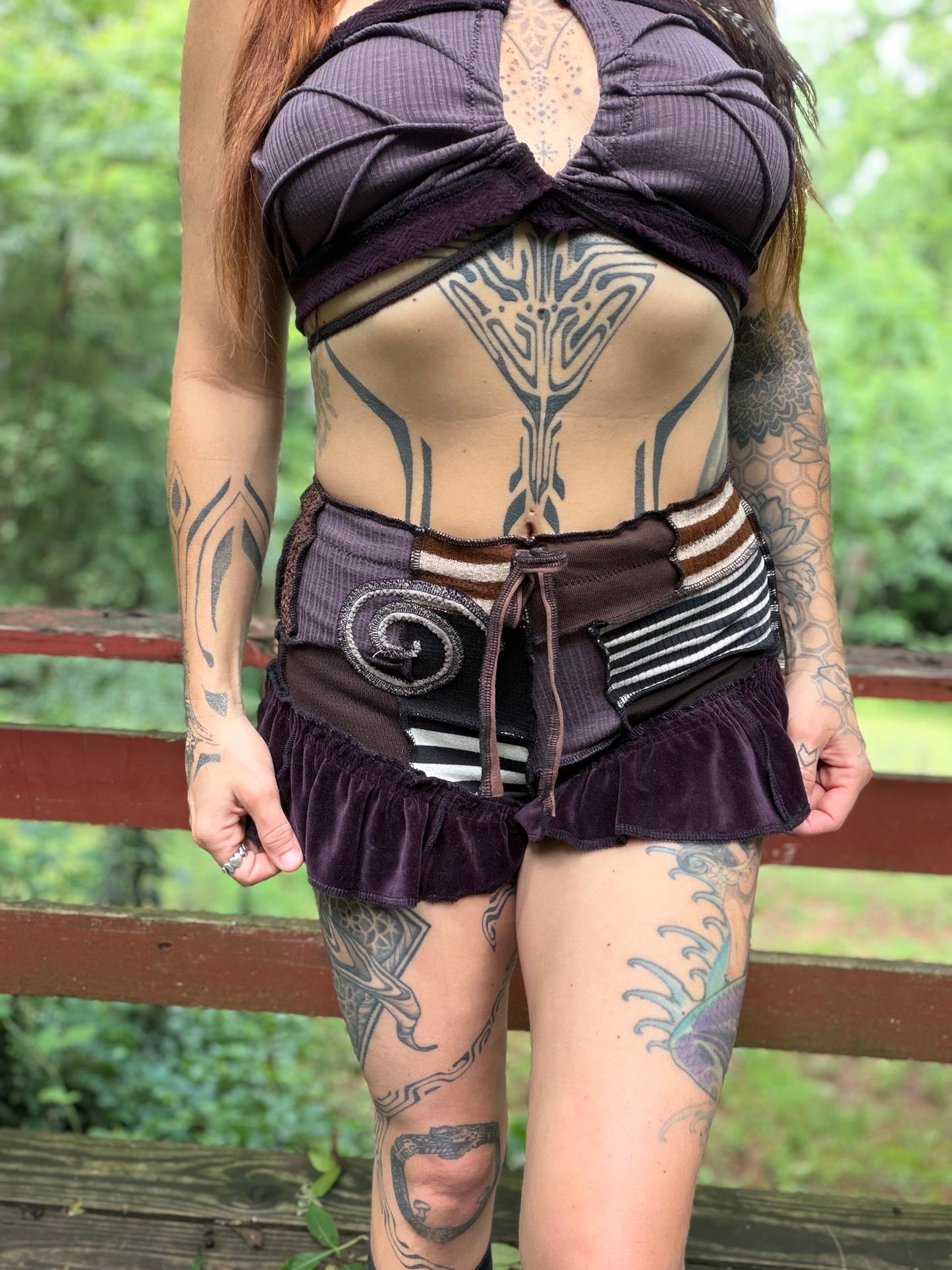 Royal Fae Plum Ruffle Shorts