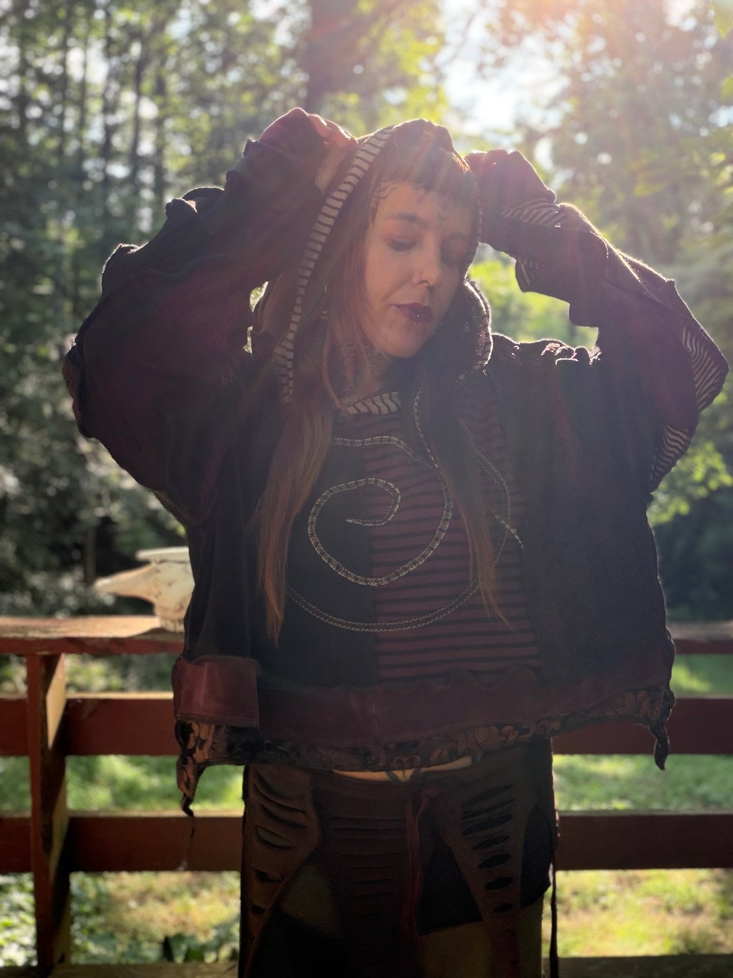 Spiral Out Wizard Crop Hoodie