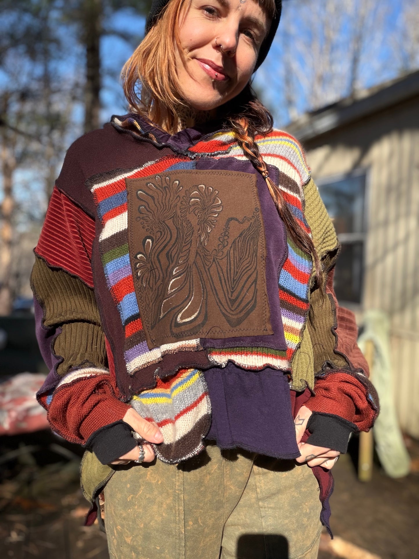 Rainbow Elf Crop Hoodie