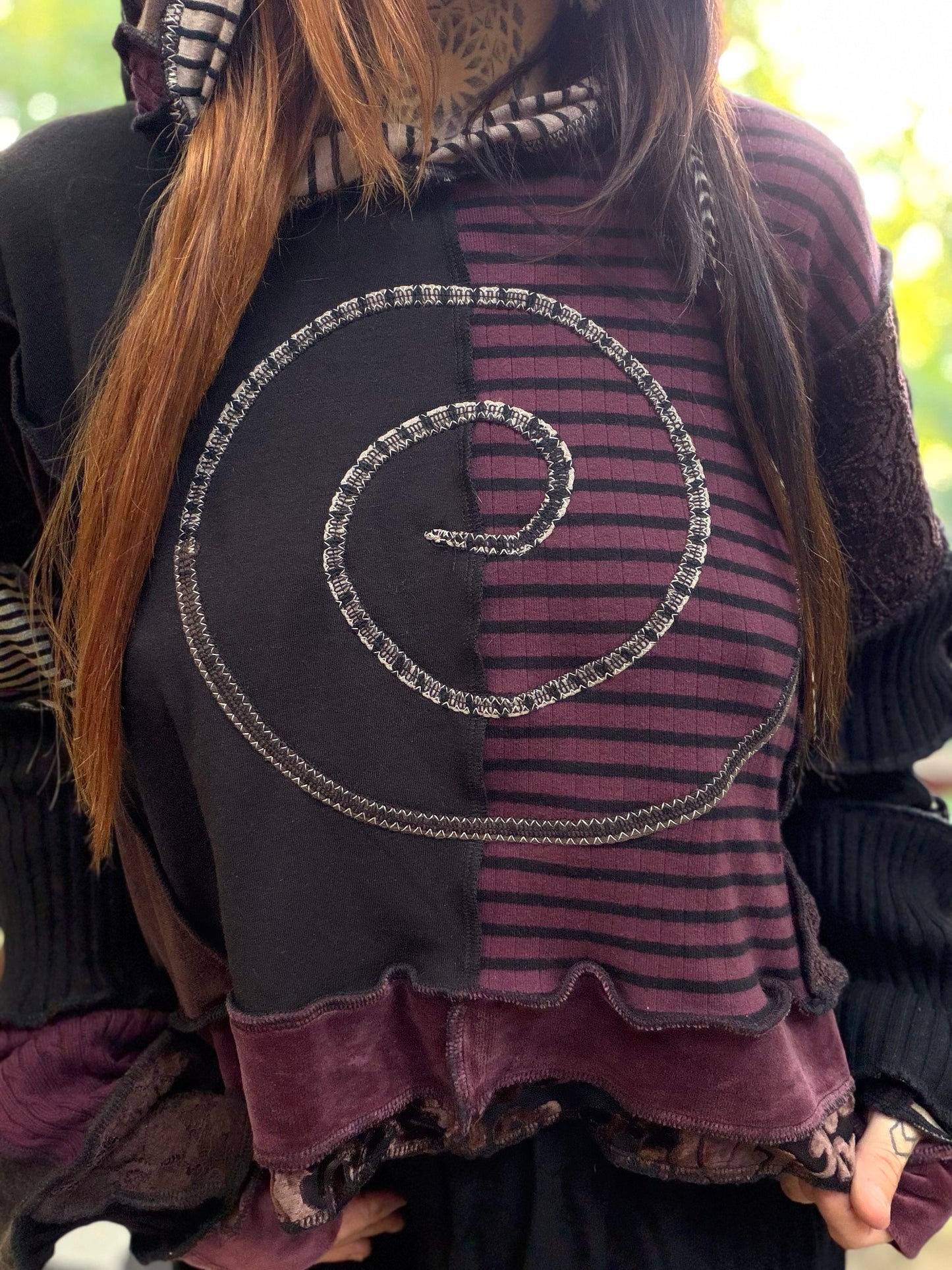 Spiral Out Wizard Crop Hoodie