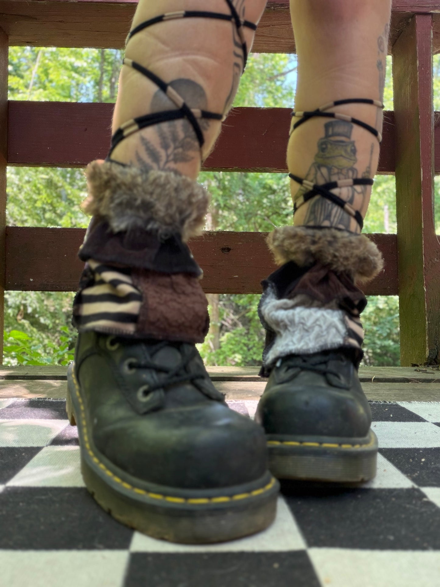 Goth Witch Fur Boot Cuffs