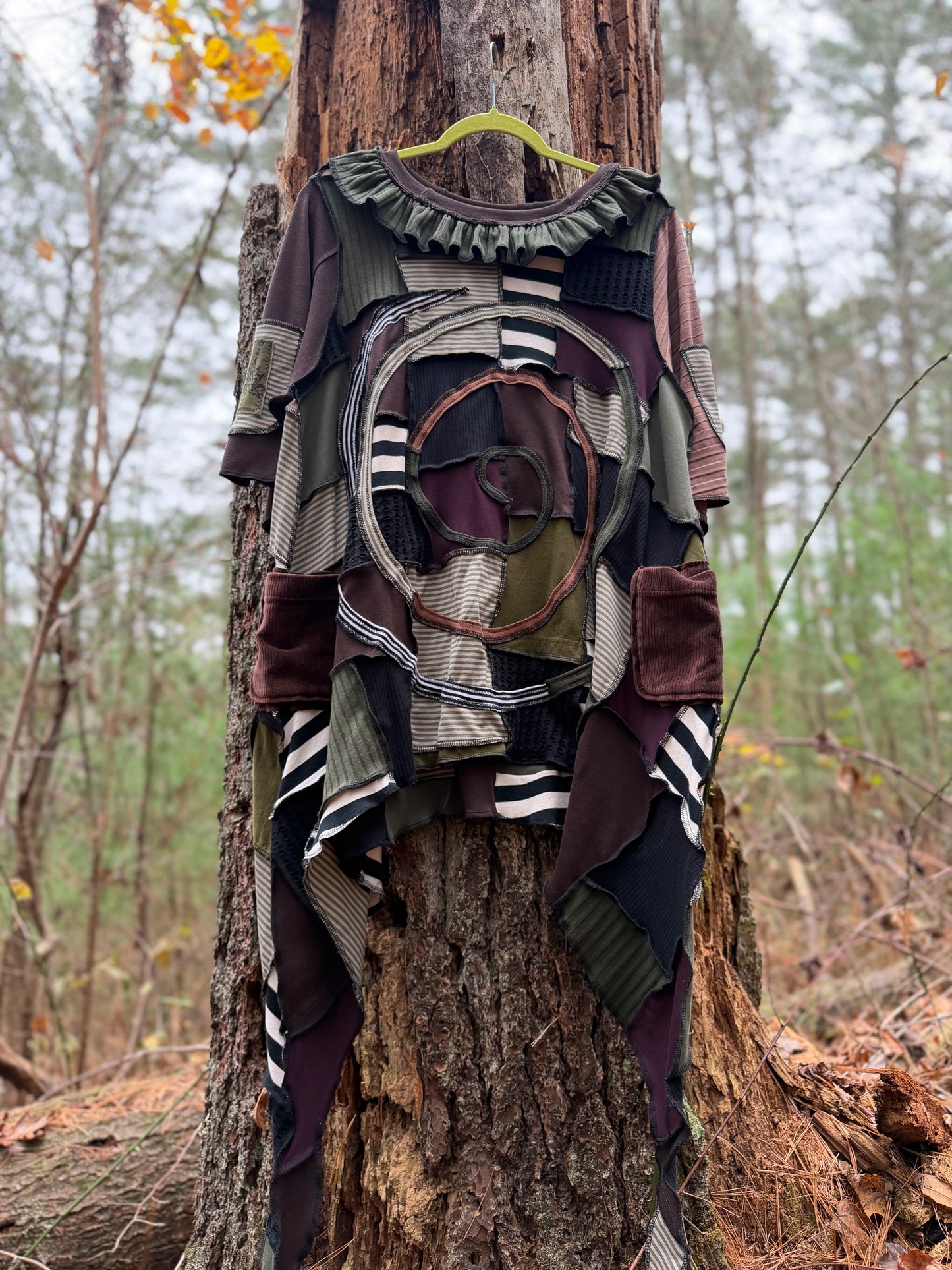 Stop & Smell the Lotus ~* Ruffle spiral pixie shirt dress