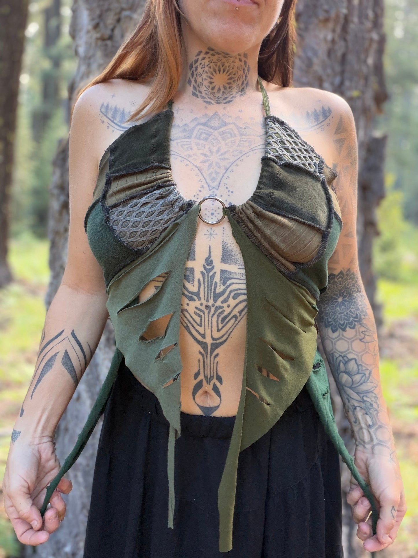 Green Monochrome Fae Pirate Top