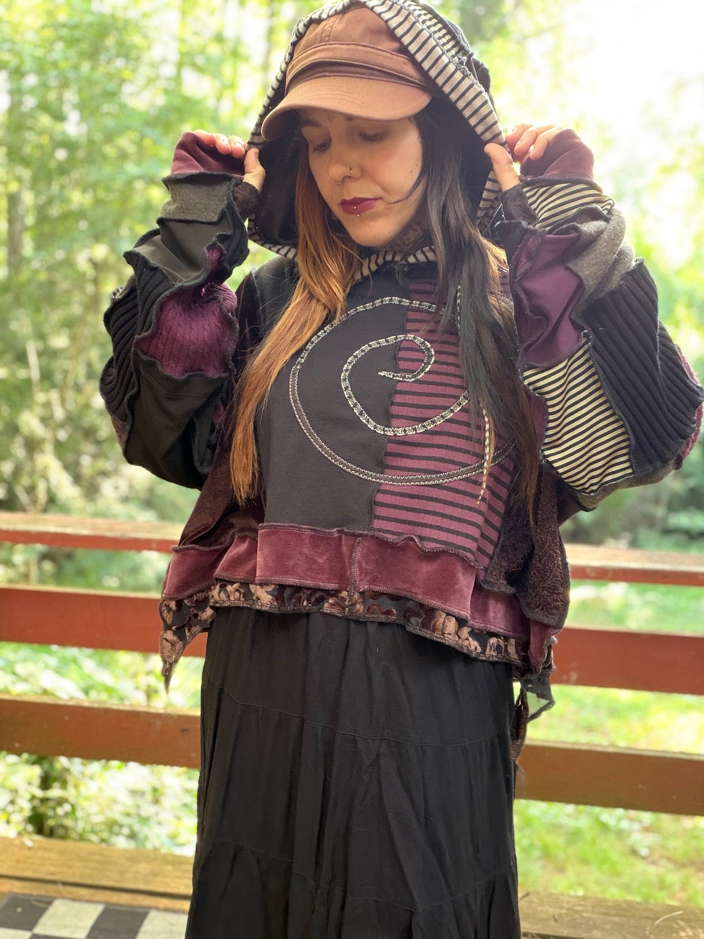 Spiral Out Wizard Crop Hoodie