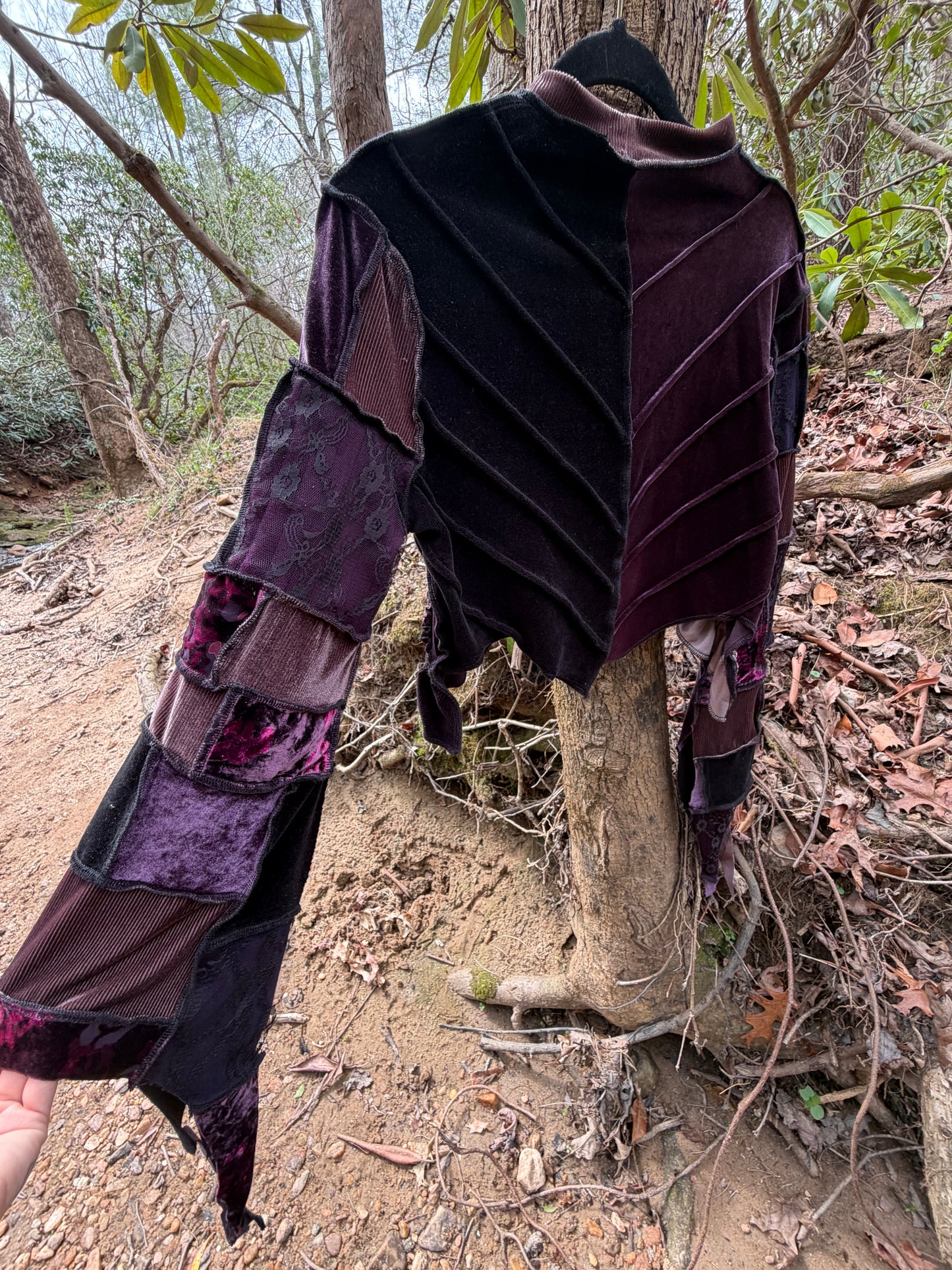 Goth Plum Velvet Fern Bolero