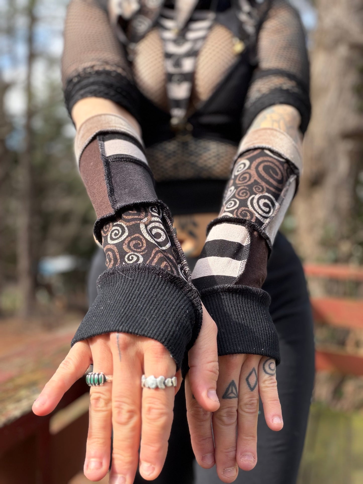 Swirly Bronze Arm Warmers