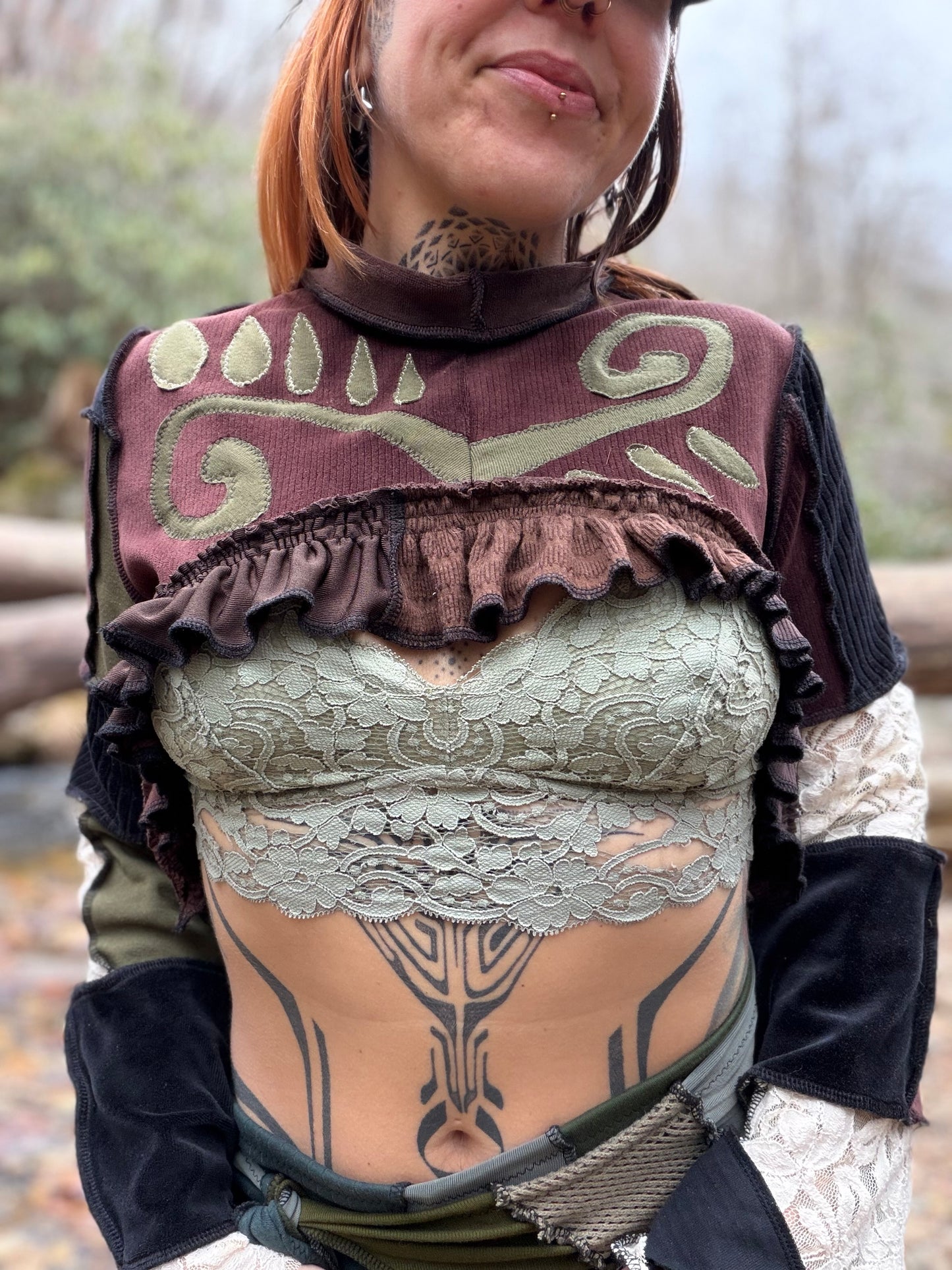 Moss Goddess Leaf Bolero Pixie Top