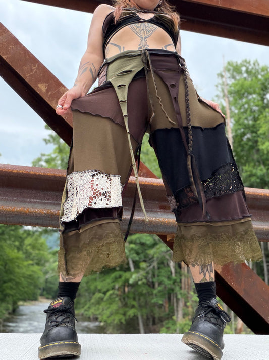 Forest Goth Pirate Tendril Skirt Pants