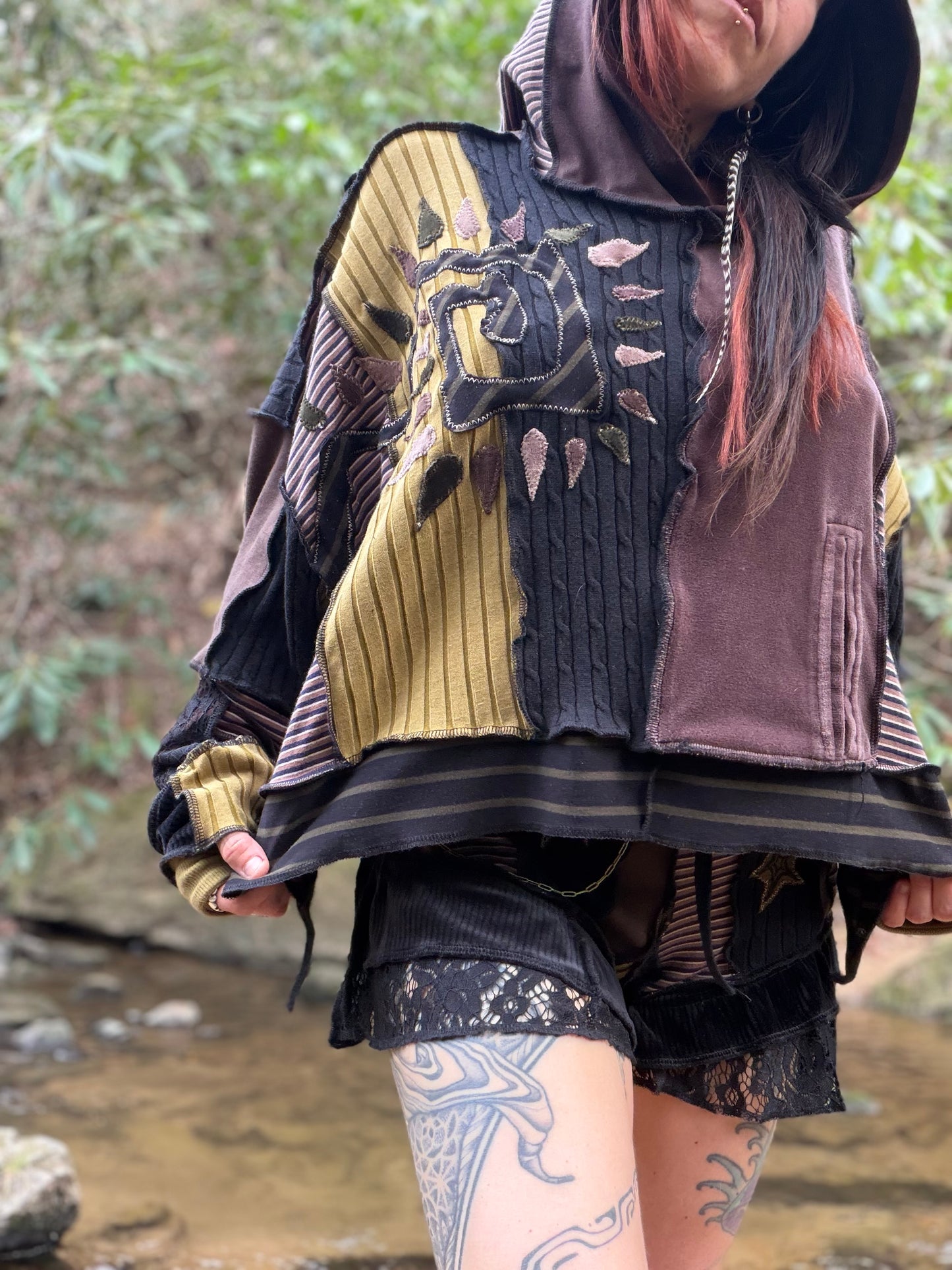 Earth Meets Sky Crop Wizard Hoodie