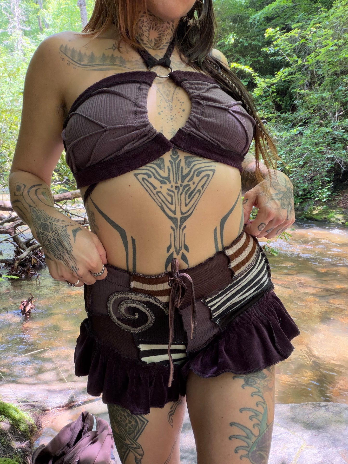 Royal Fae Plum Ruffle Shorts