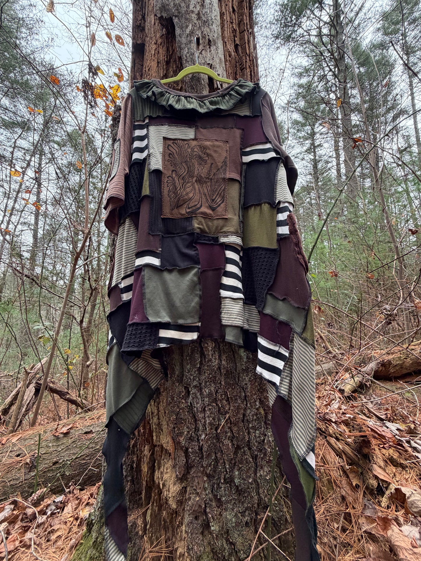 Stop & Smell the Lotus ~* Ruffle spiral pixie shirt dress