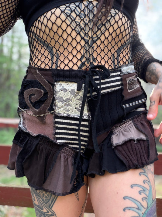 Vivacious velvet Ruffle Shorts