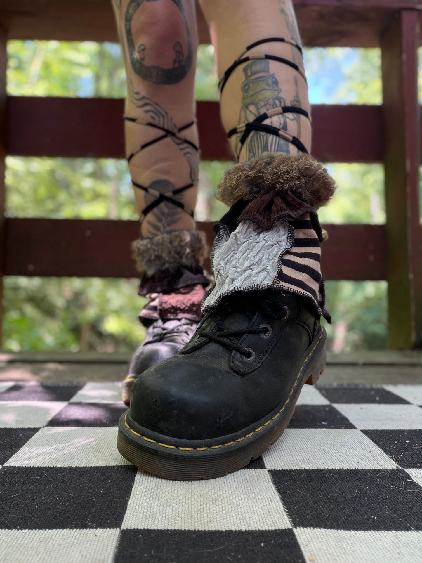 Goth Witch Fur Boot Cuffs
