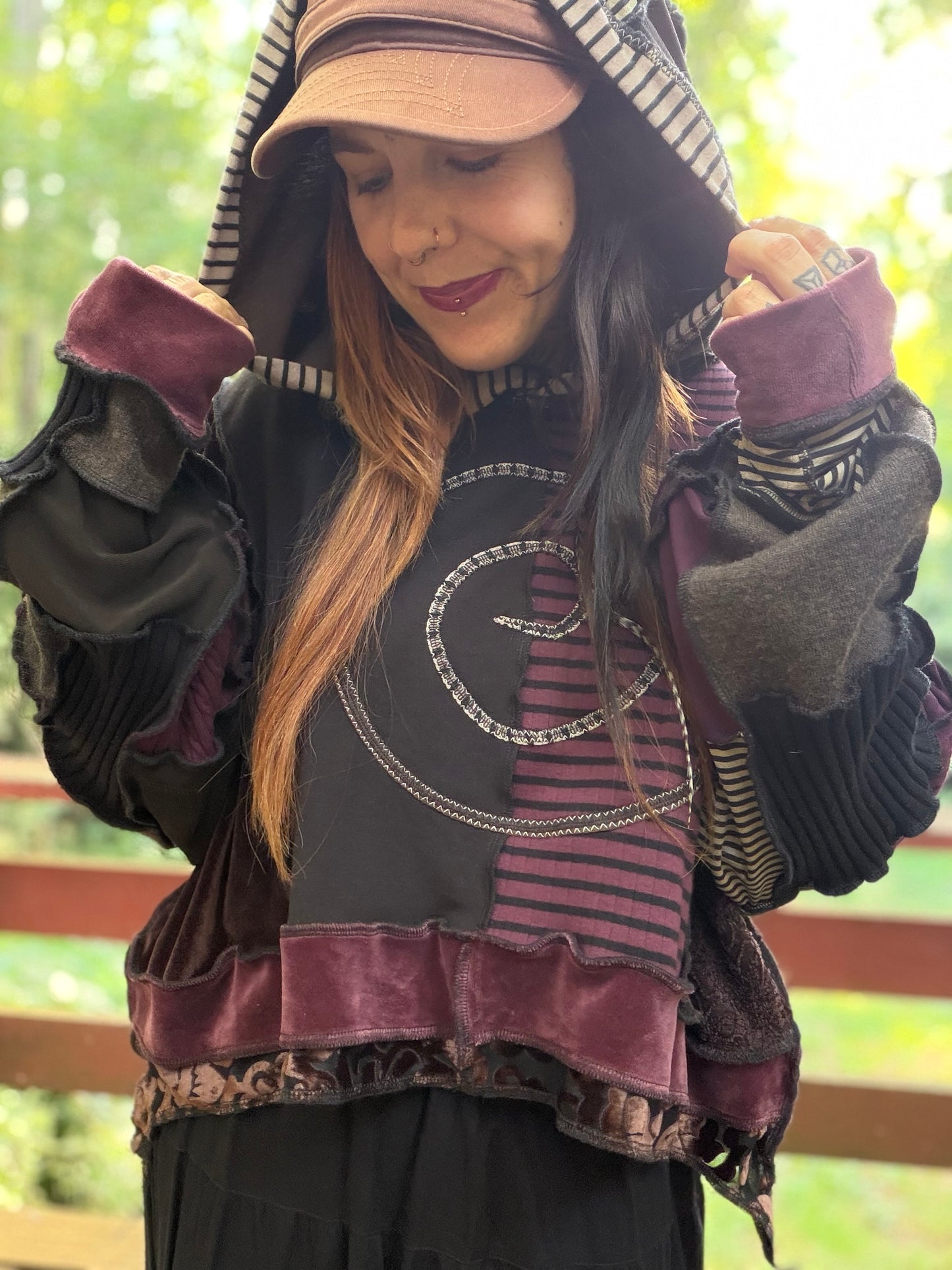 Spiral Out Wizard Crop Hoodie