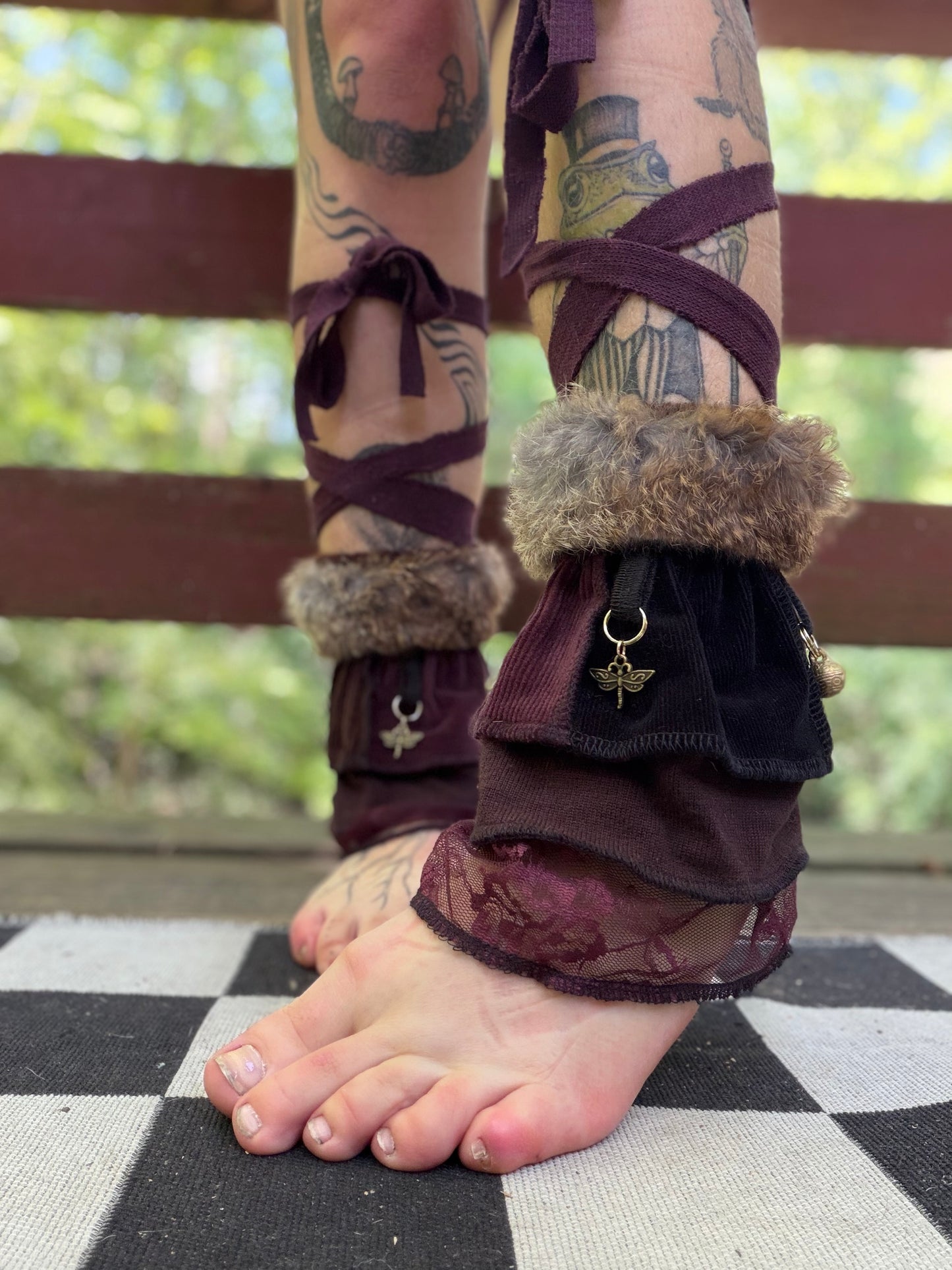 Dragonfly Romance Fur Boot Cuffs