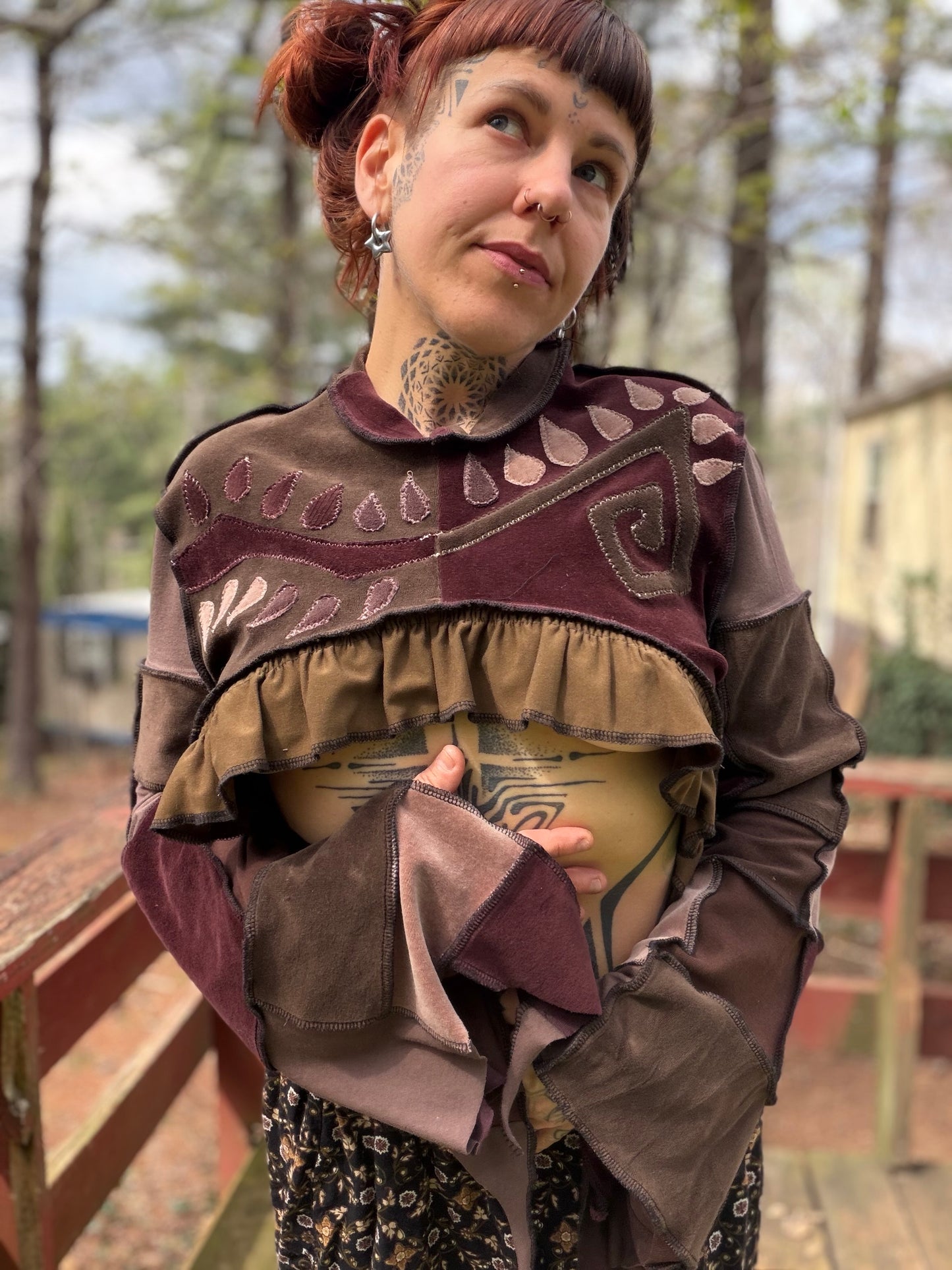 Rooted Velour Fern Bolero